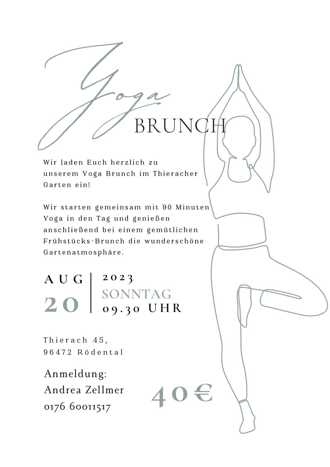 YogaBrunch im Tieracher Garten - 20.08.2023