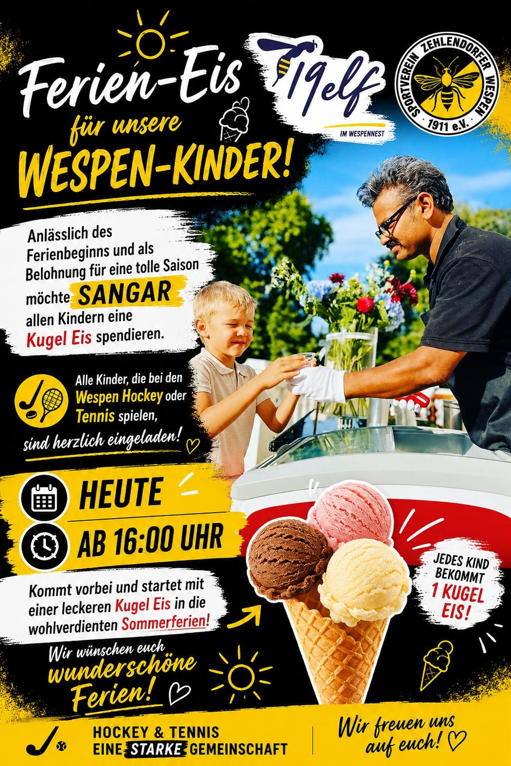 Ferien-Eis für Wespen-Kinder
