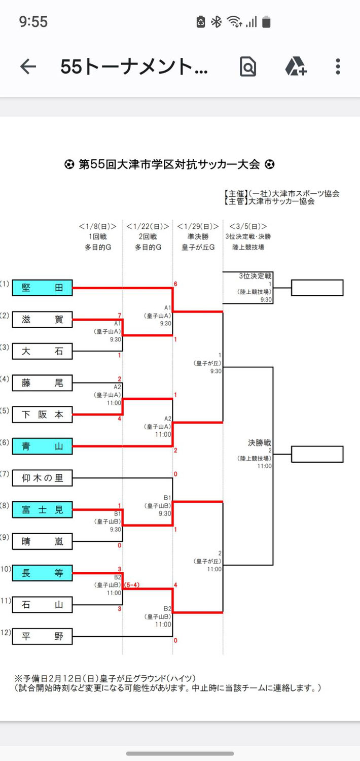 2023年1月29日（日）朝8:00大津市学区対抗サッカー大会