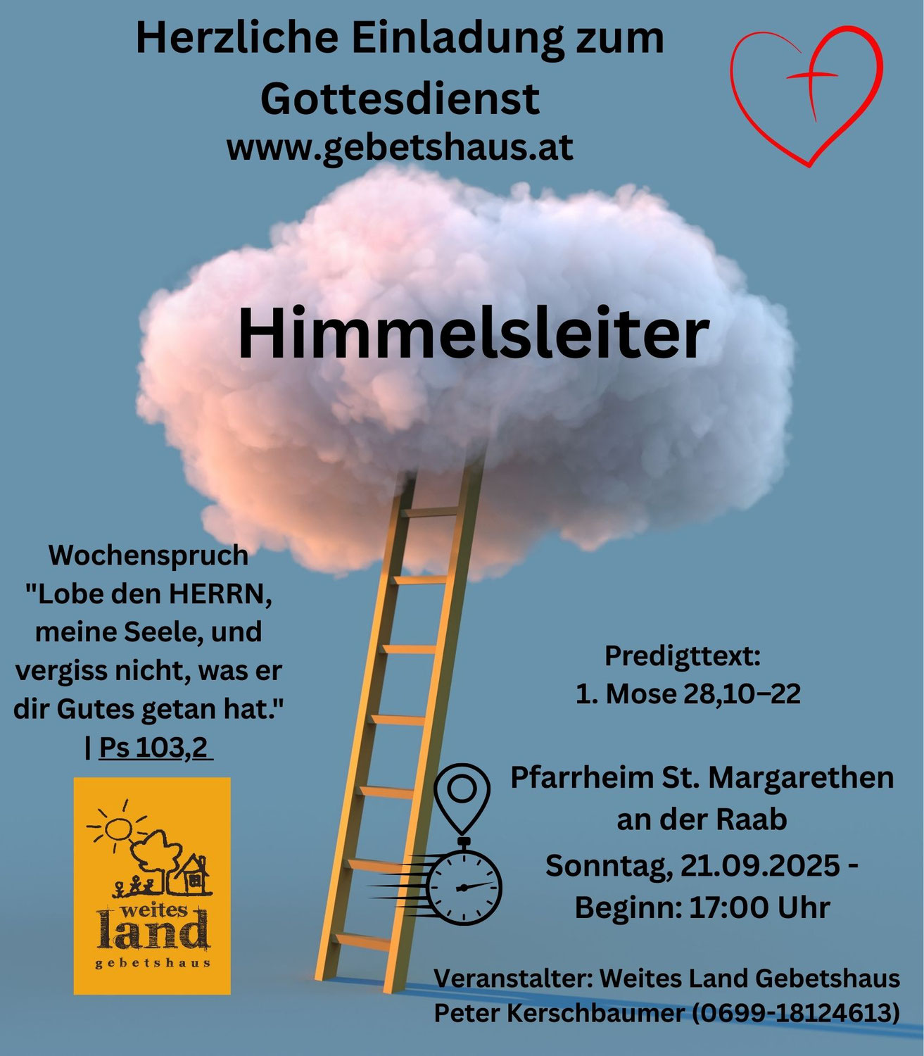 Herzliche Einladung zum Gottesdienst ✨ Thema: Die Himmelsleiter – Gott kommt uns nah