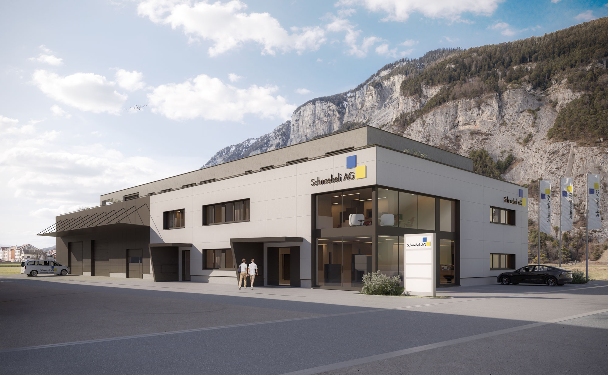 Neubau Geschäftshaus Schneebeli AG Felsberg