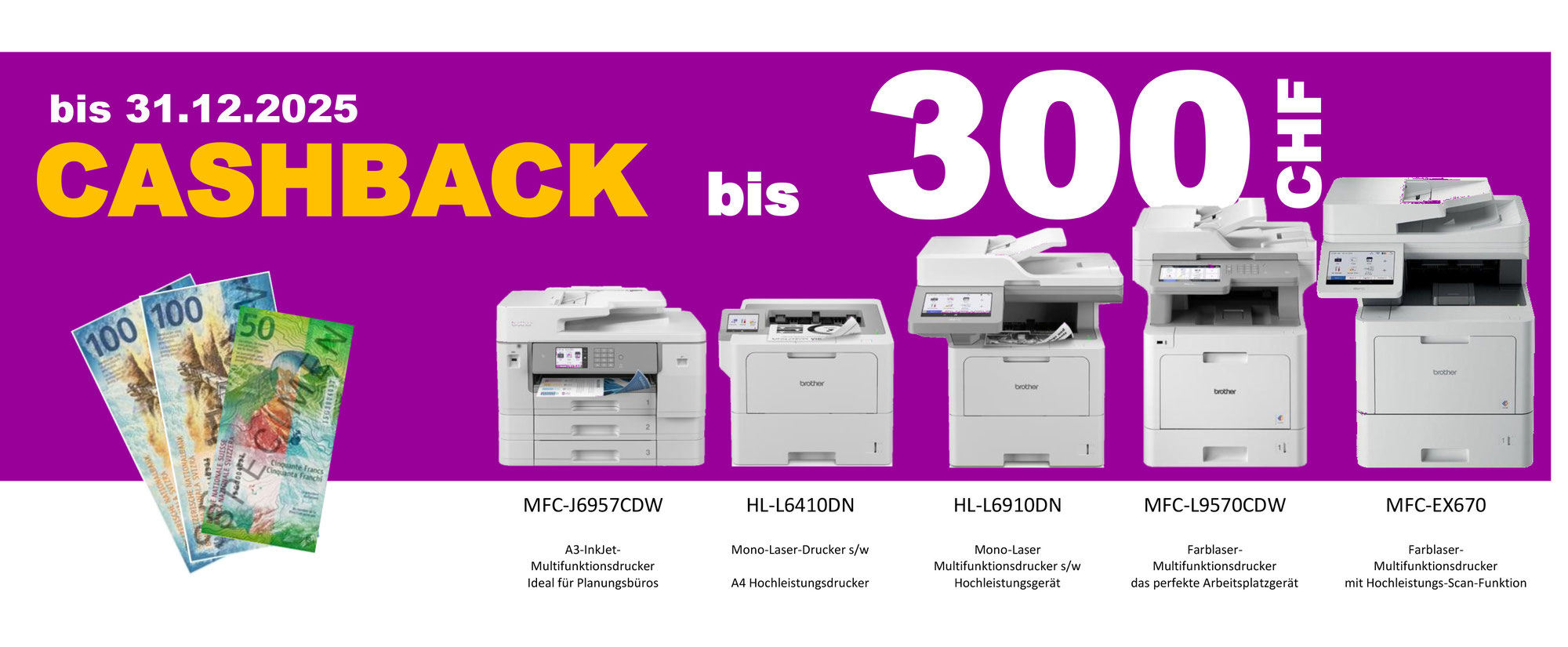 grosse Cash-Back-Aktion für Profi-Multifunktionsdrucker