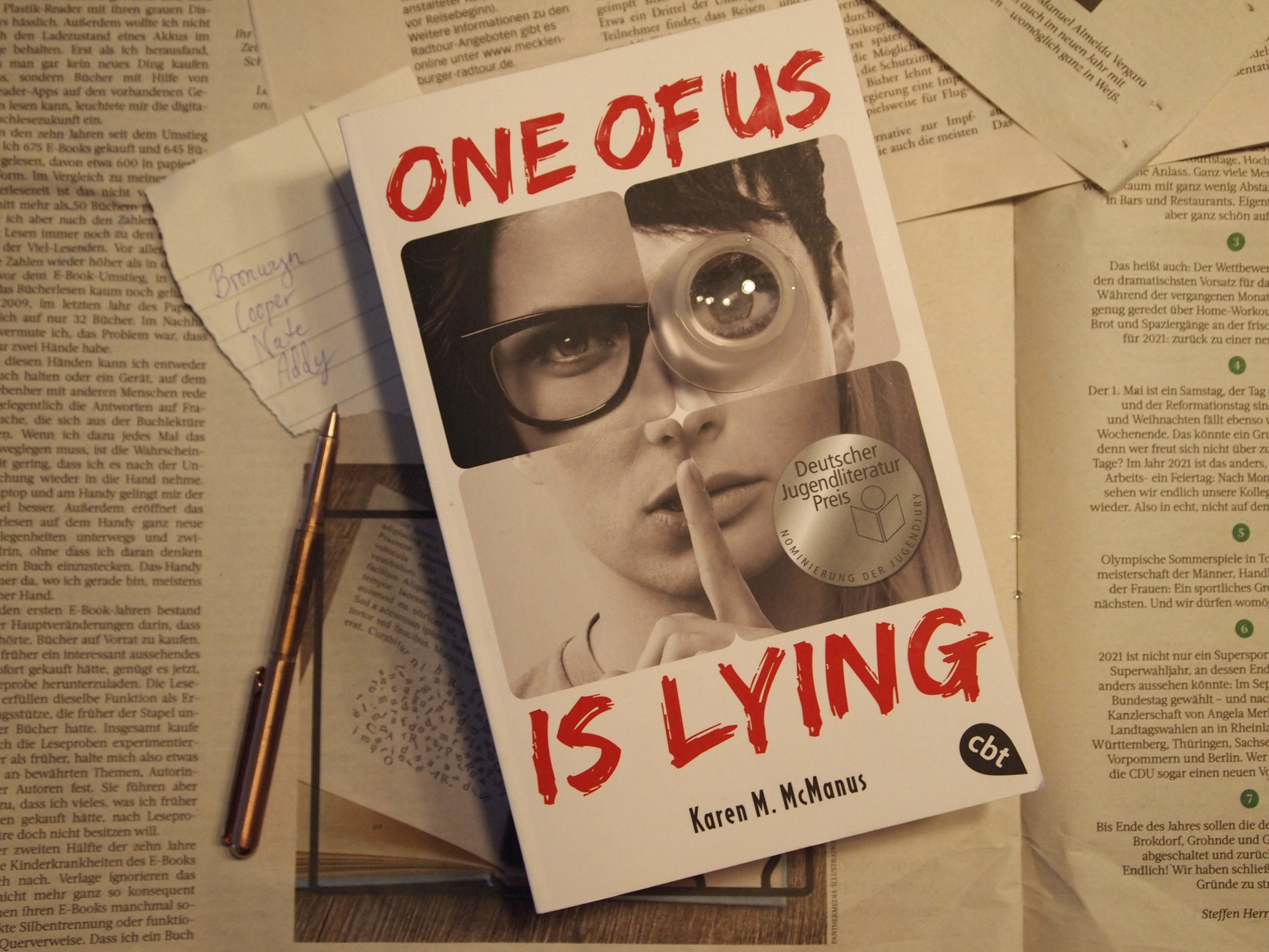 Gastrezension zu "One Of Us Is Lying" von Karen McManus (Miriam)