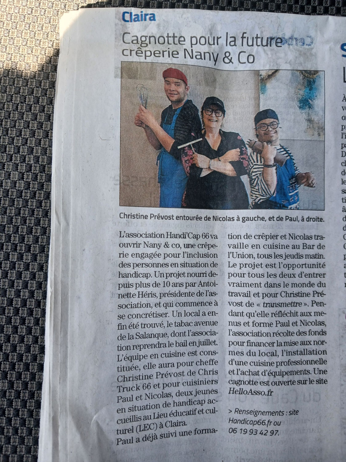 Parution dans le journal l'Indépendant !