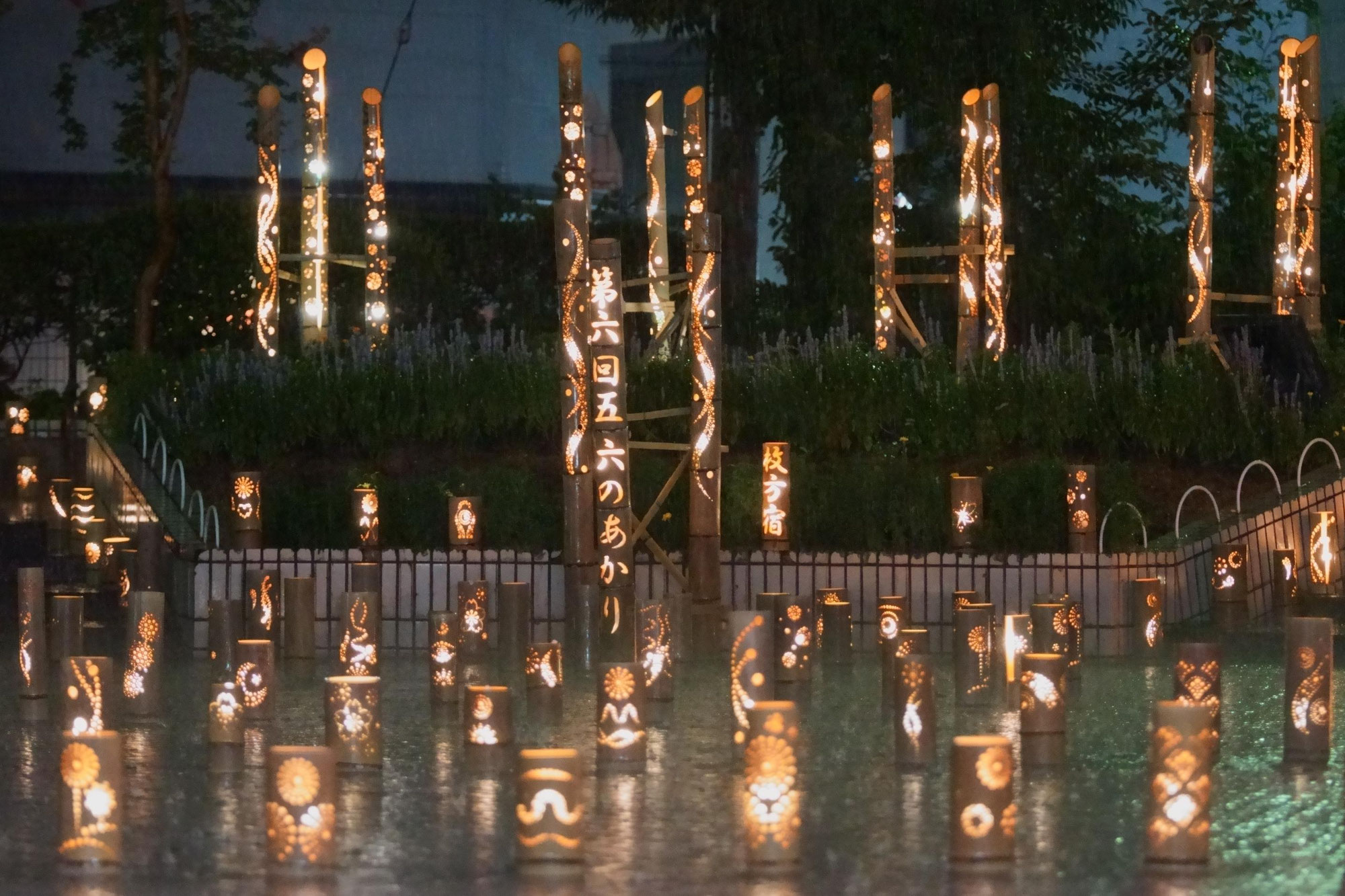 枚方宿での竹灯籠の夕べ