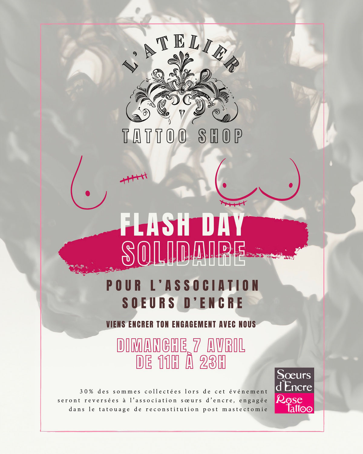 FLASH DAY TATTOO SOLIDAIRE en soutien à l’association Soeurs d'Encre By Rose Tattoo !