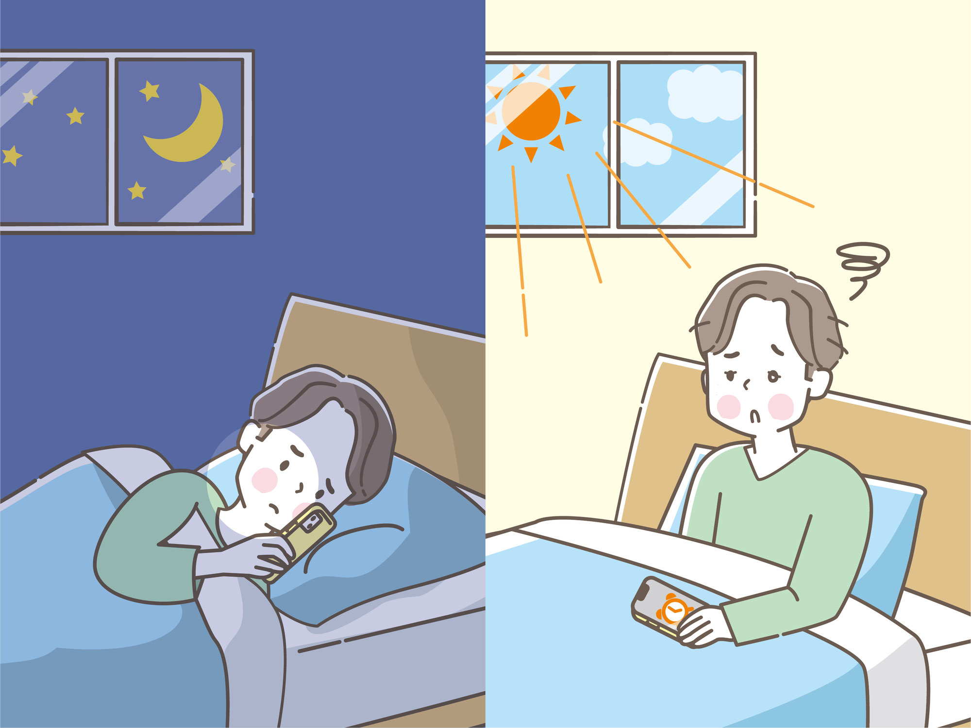光を浴びてるから眠れない？