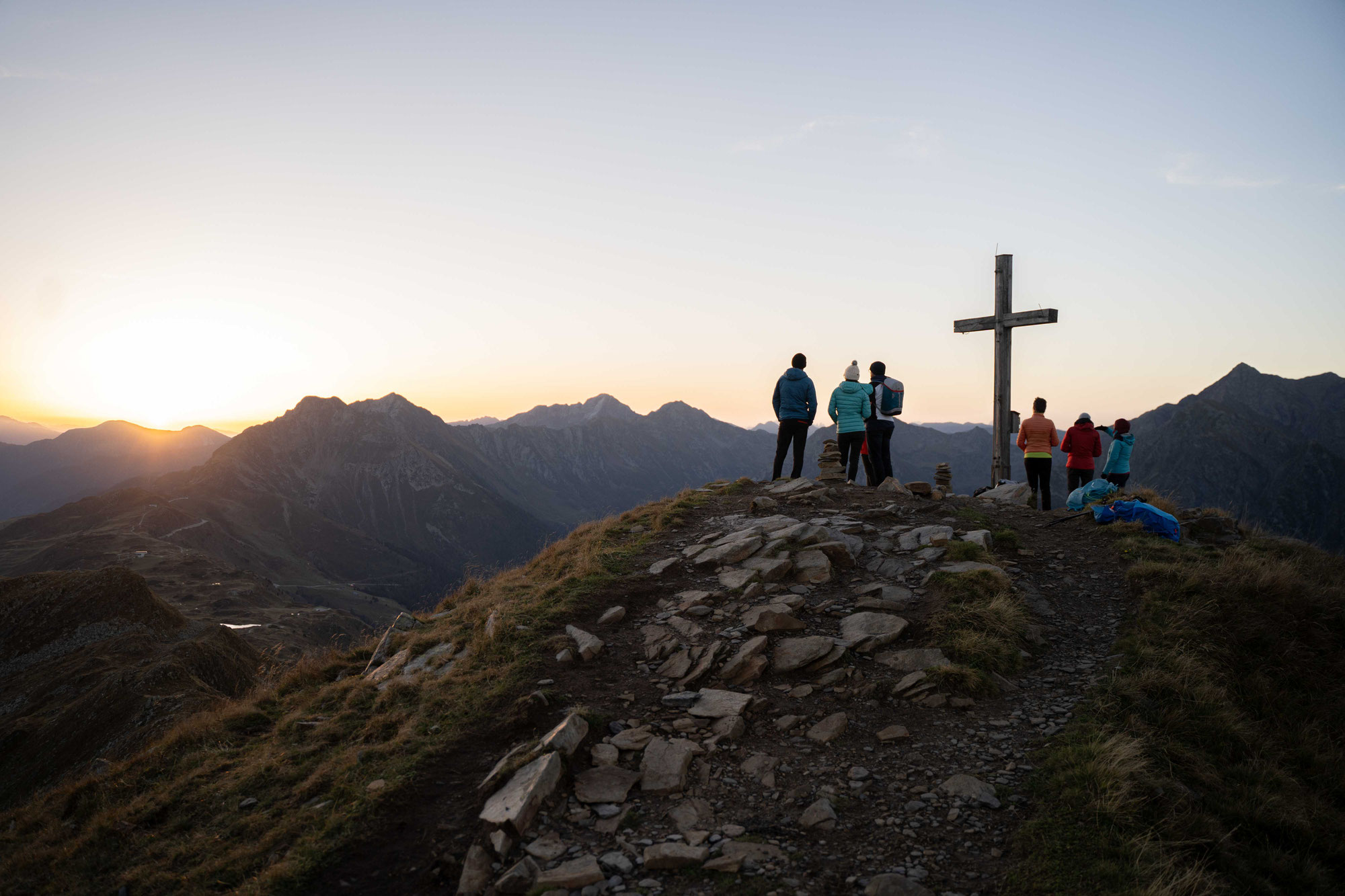 Flecknerspitze bei Sonnenaufgang ^ eine der schönsten Wanderungen im Passeiertal, Südtirol