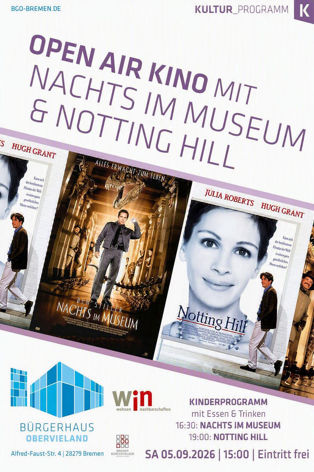 Neuer Termin für das Open Air Kino