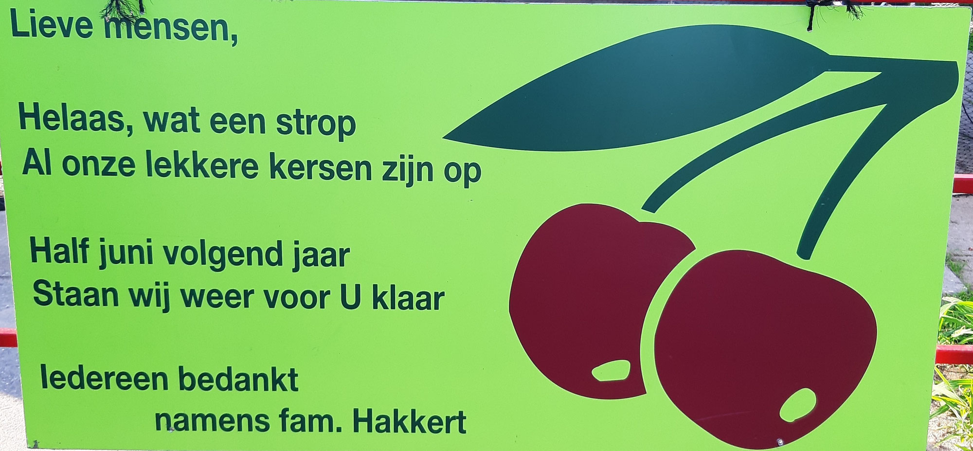 Het kersenseizoen is voorbij