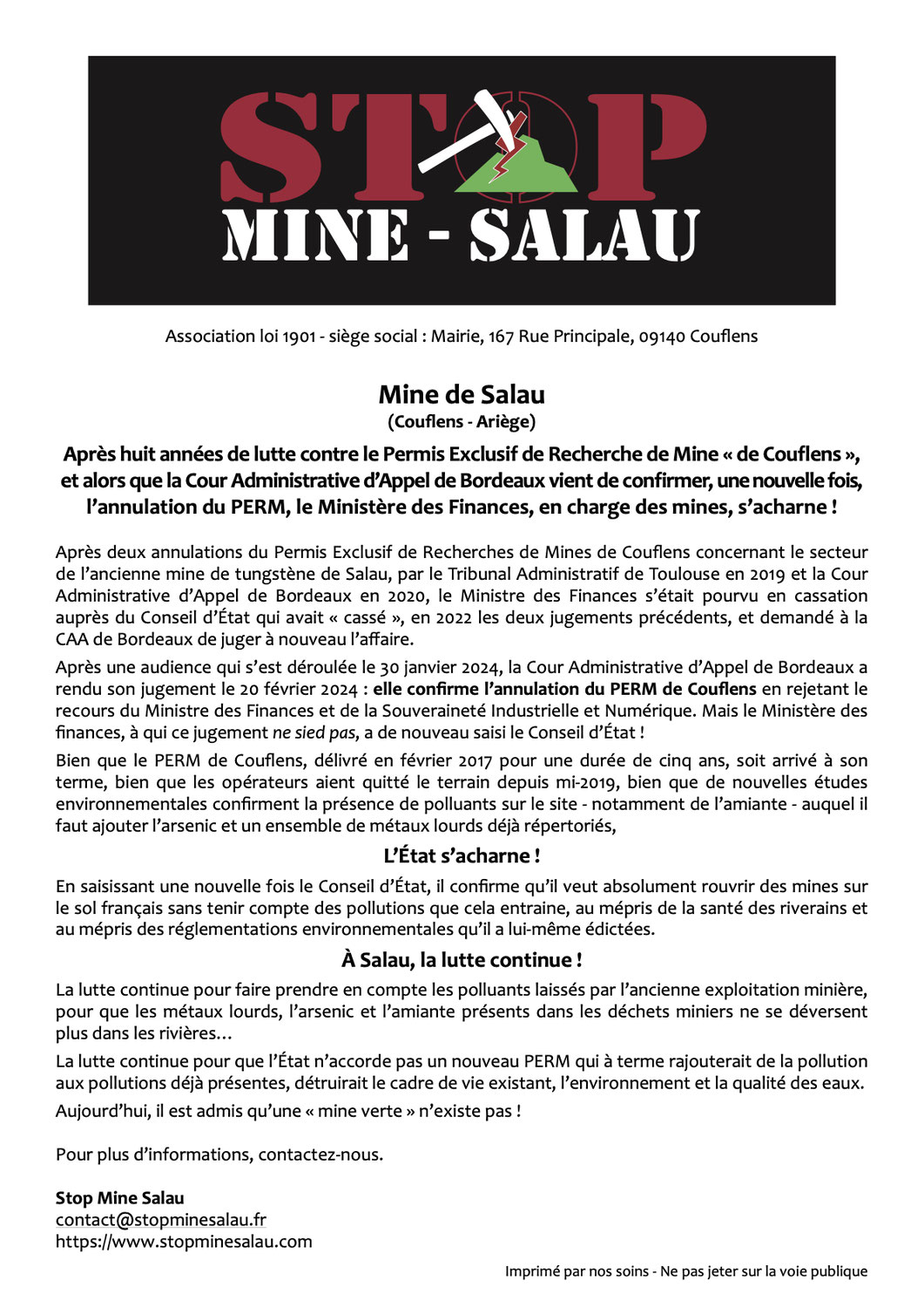 Nouvelle saisine du Conseil d'État