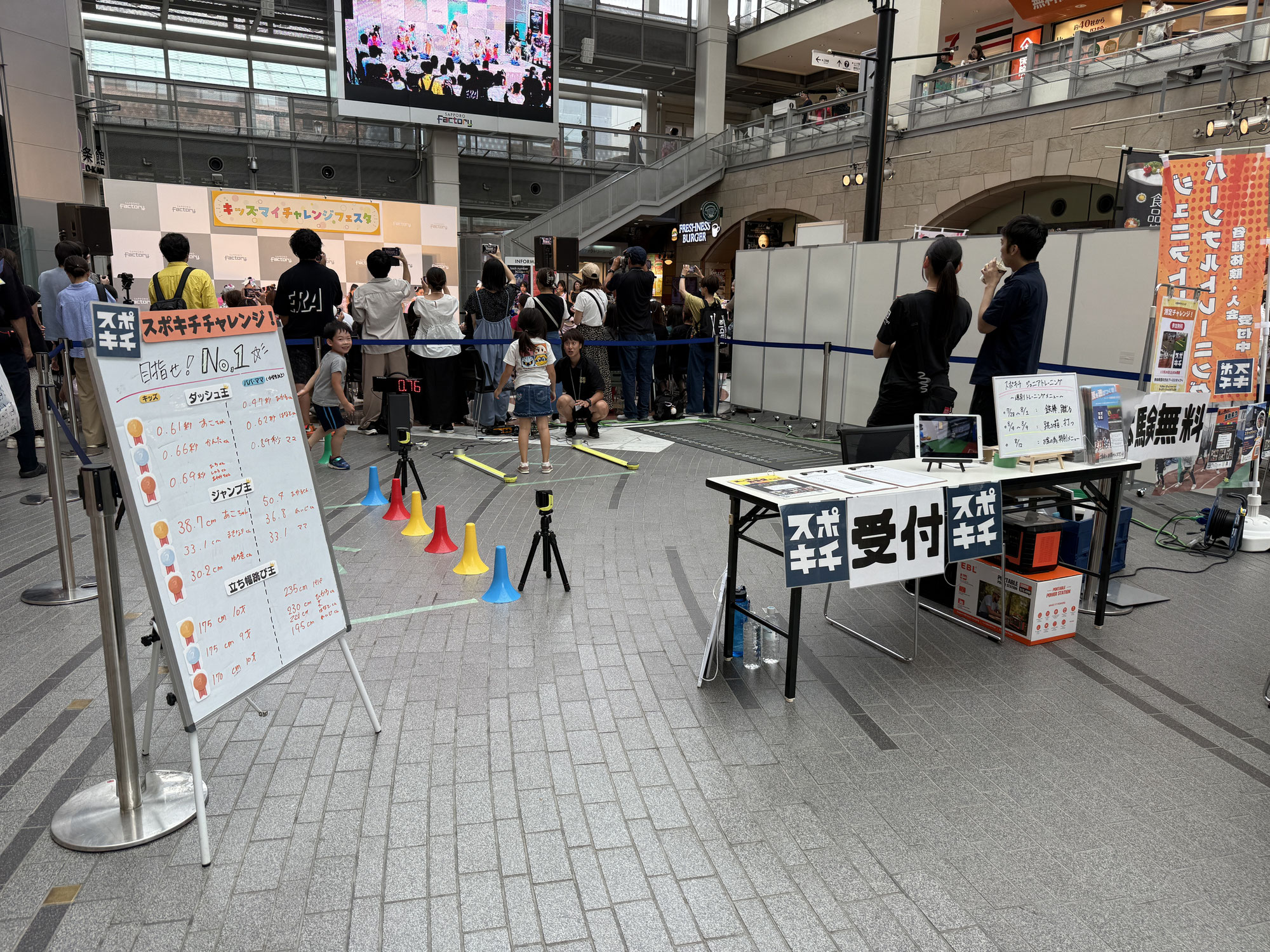 【大盛況御礼】サッポロファクトリー「キッズマイチャレンジフェスタ」で100人以上が体力測定に挑戦！