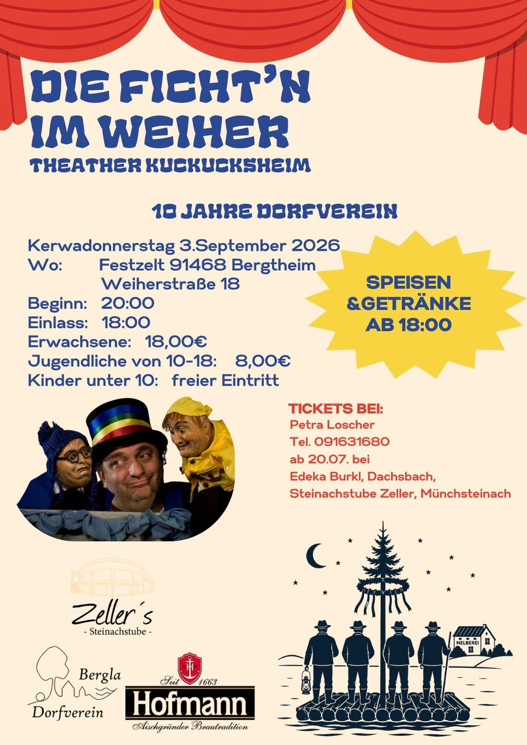 Kerwa 2026 mit "Die Ficht'n im Weiher" am Donnerstag