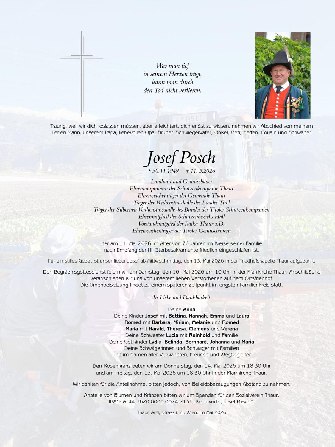Ehrenhauptmann Josef Posch