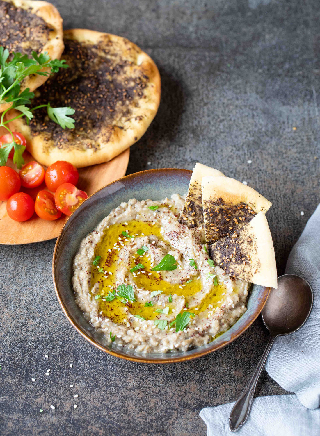 Caviar d’aubergine (dit aussi "Baba ganoush" ou "Moutabal")