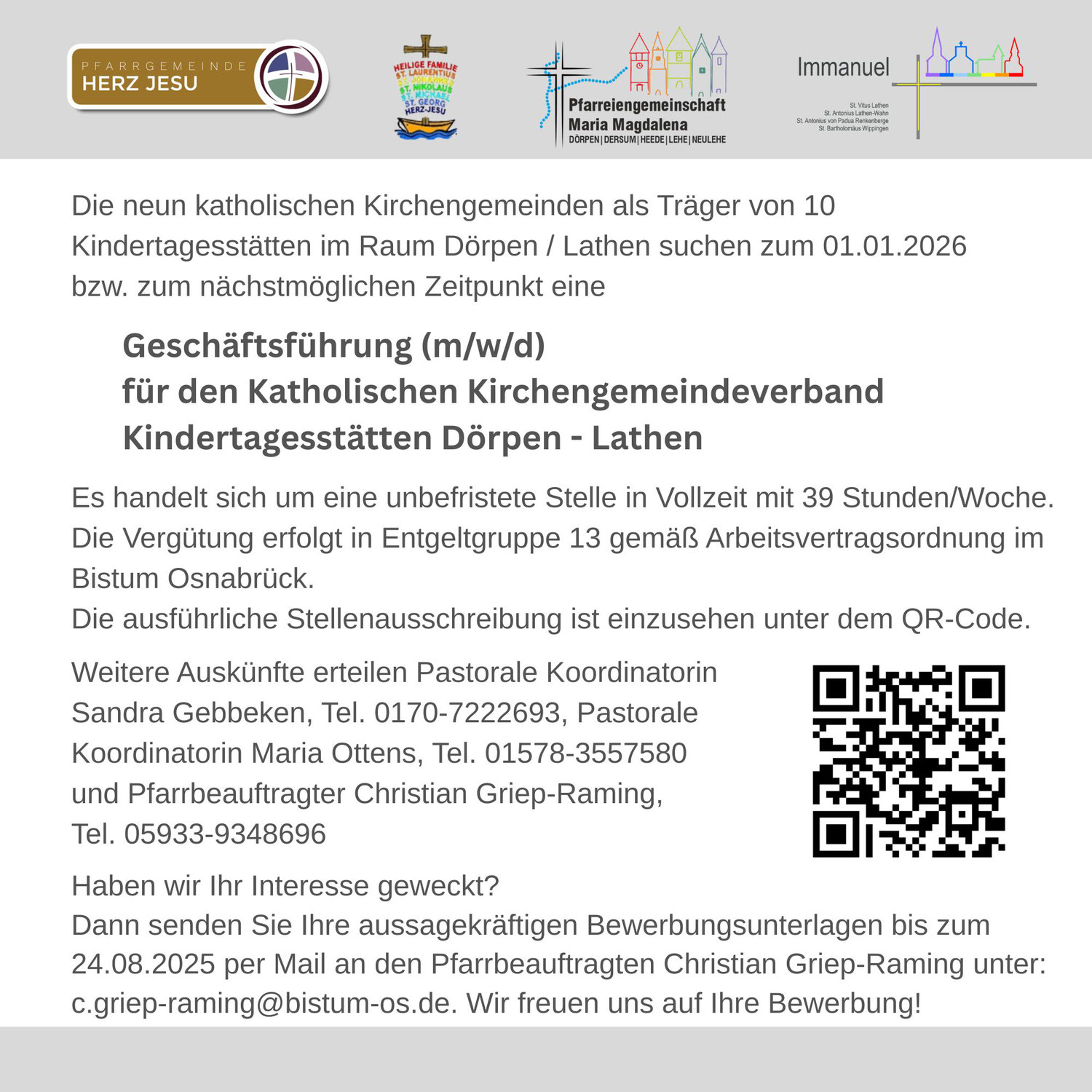 Stellenanzeige als Geschäftsführung der KiTa's