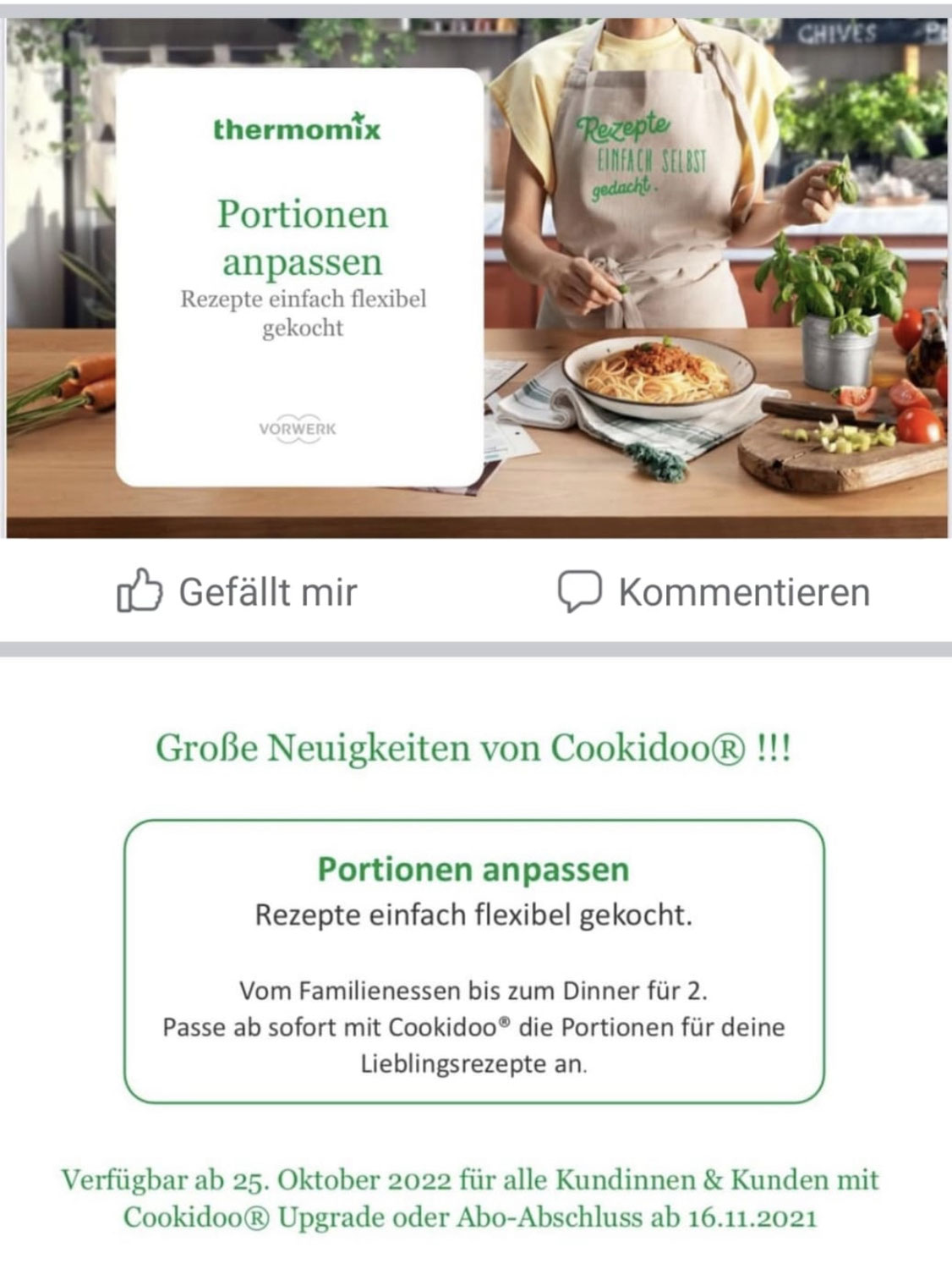 Neue Funktion im Cookidoo geht an den Start