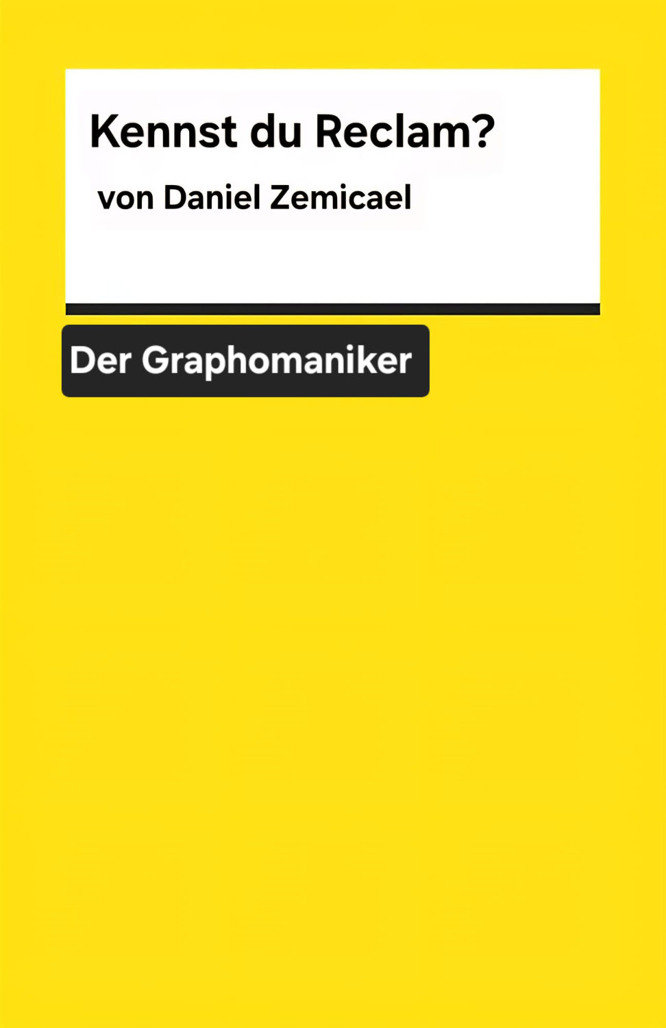 Kennst du Reclam? - Kurzgeschichte
