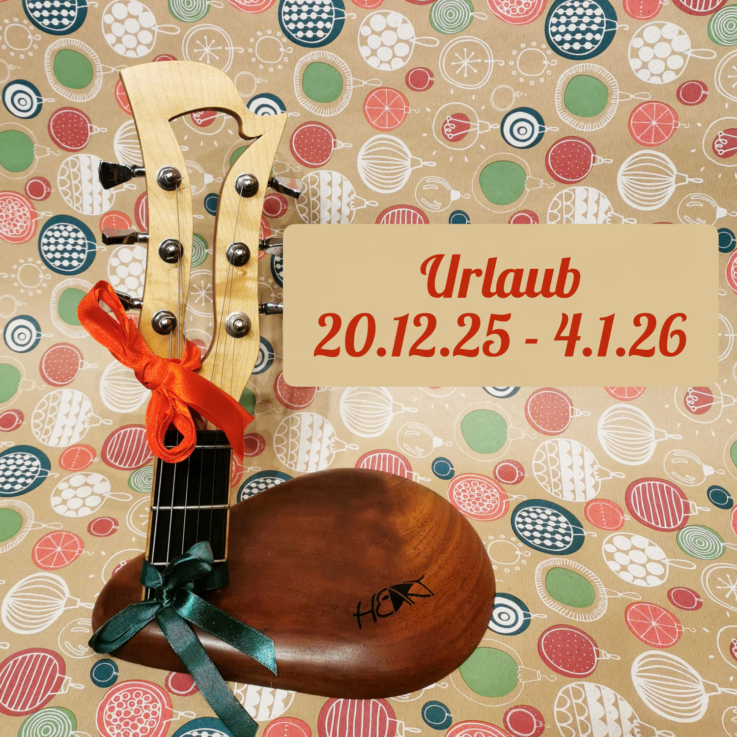 Weihnachtsurlaub / Christmas Holidays 20.12.25–4.1.26