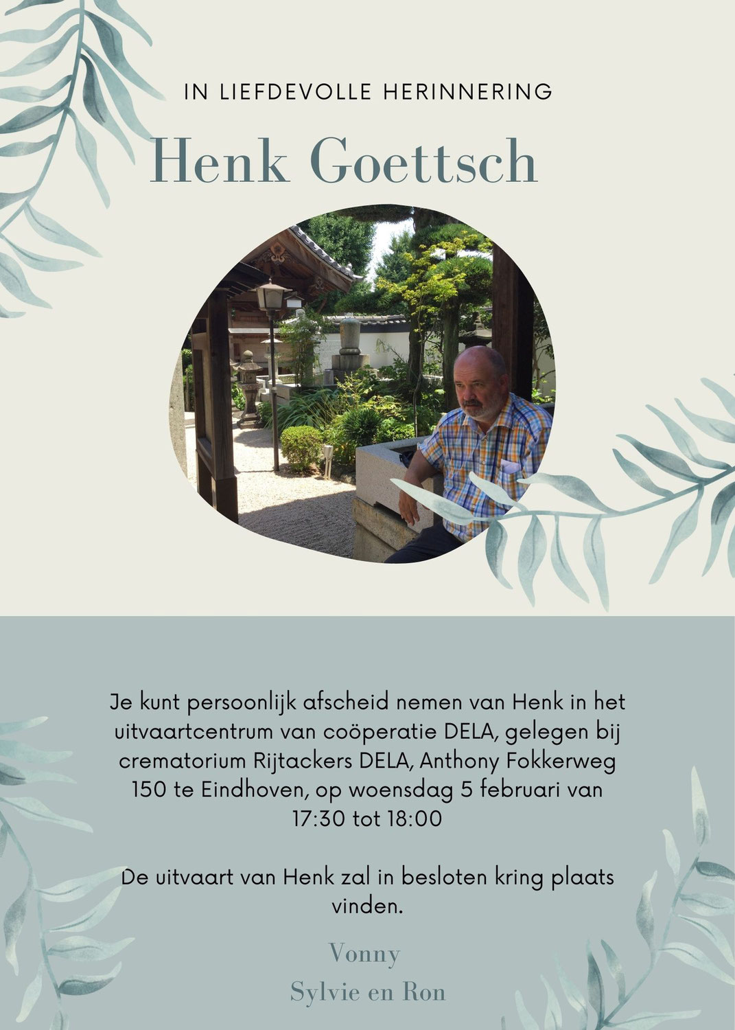 In gedachten "Henk Goettsch"
