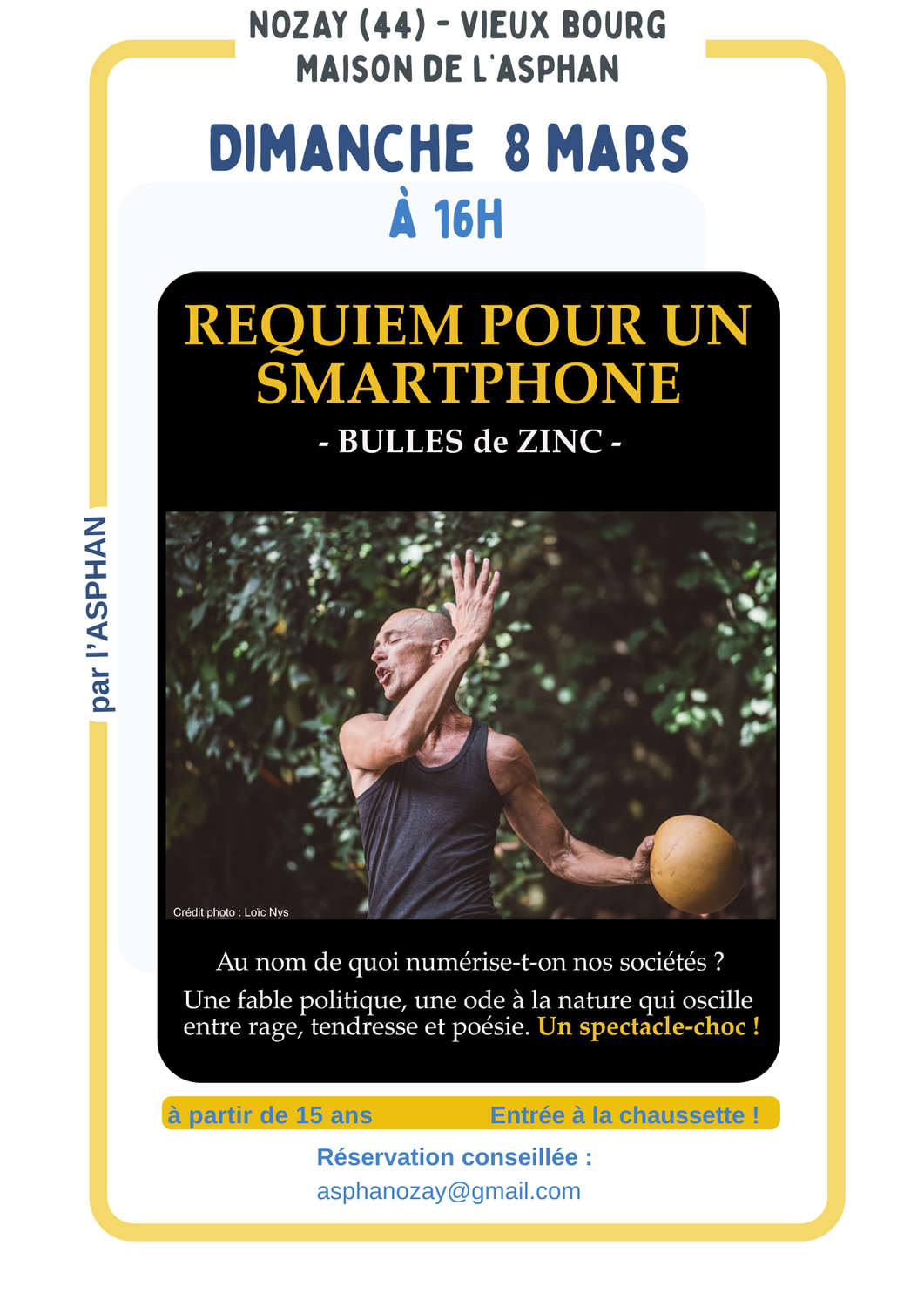 Dimanche 8 Mars à 16h : Requiem pour un  smartphone par Bulles de Zinc