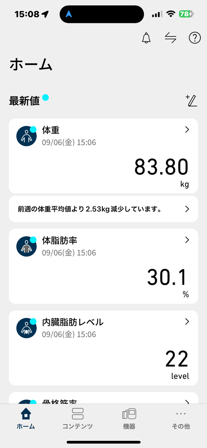 101kg有った体重が、