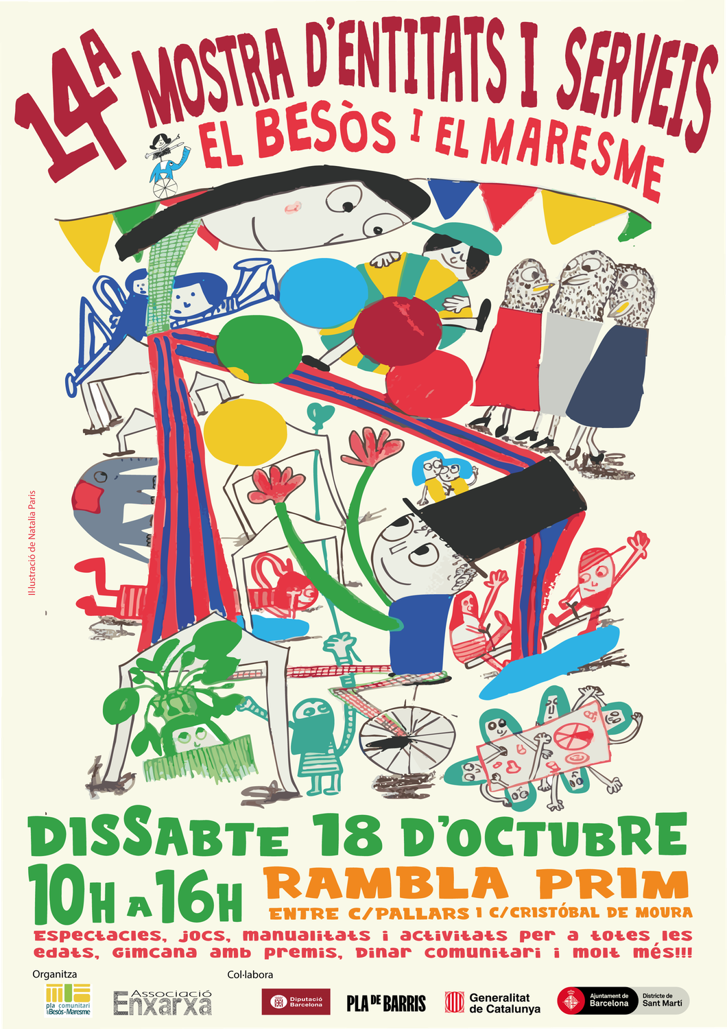 La Mostra d’Entitats i Serveis del Besós-Maresme compleix 14 anys omplint de vida i força la rambla Prim