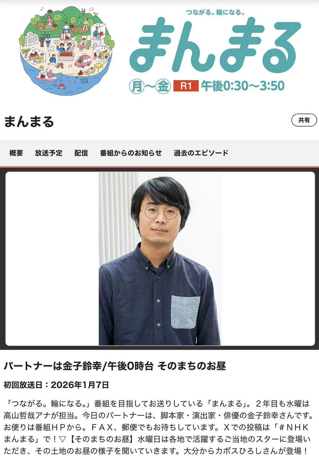 【ラジオ出演】NHKラジオまんまる出演カボ