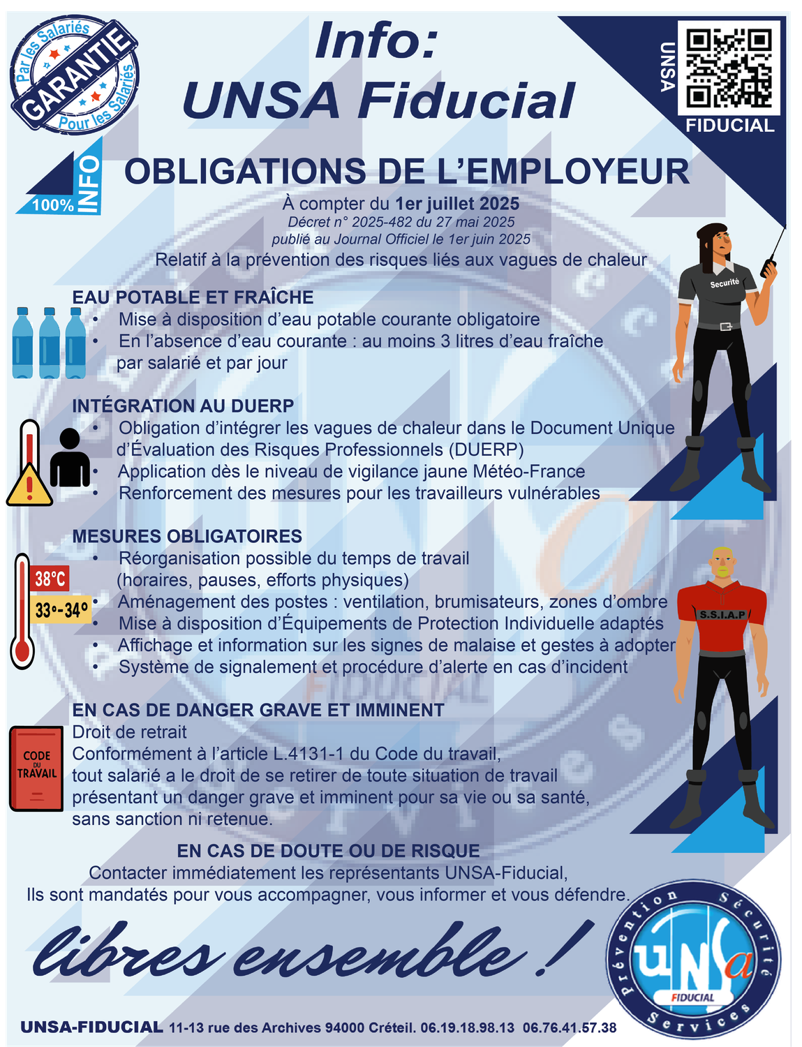 Canicule et sécurité privée : les nouvelles obligations de l’employeur dès le 1er juillet 2025