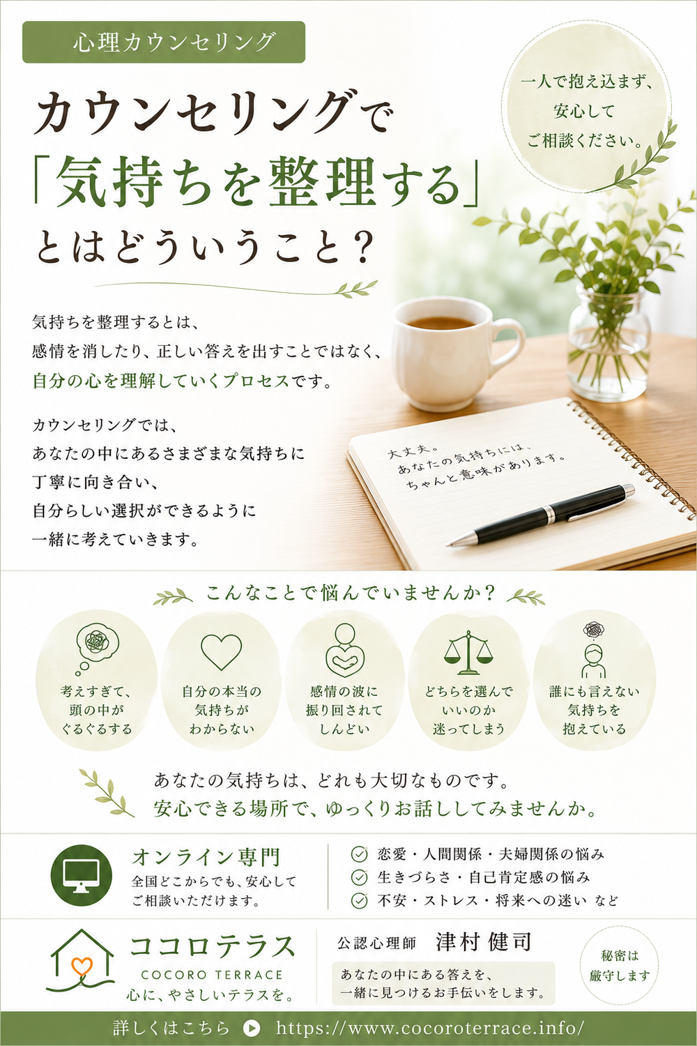 カウンセリングで「気持ちを整理する。」とはどういうこと？