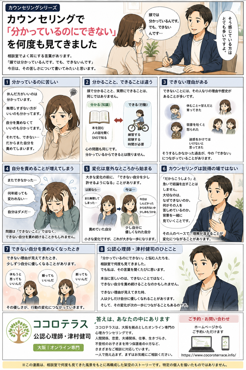 カウンセリングで「分かっているのにできない。」を何度も見てきました。