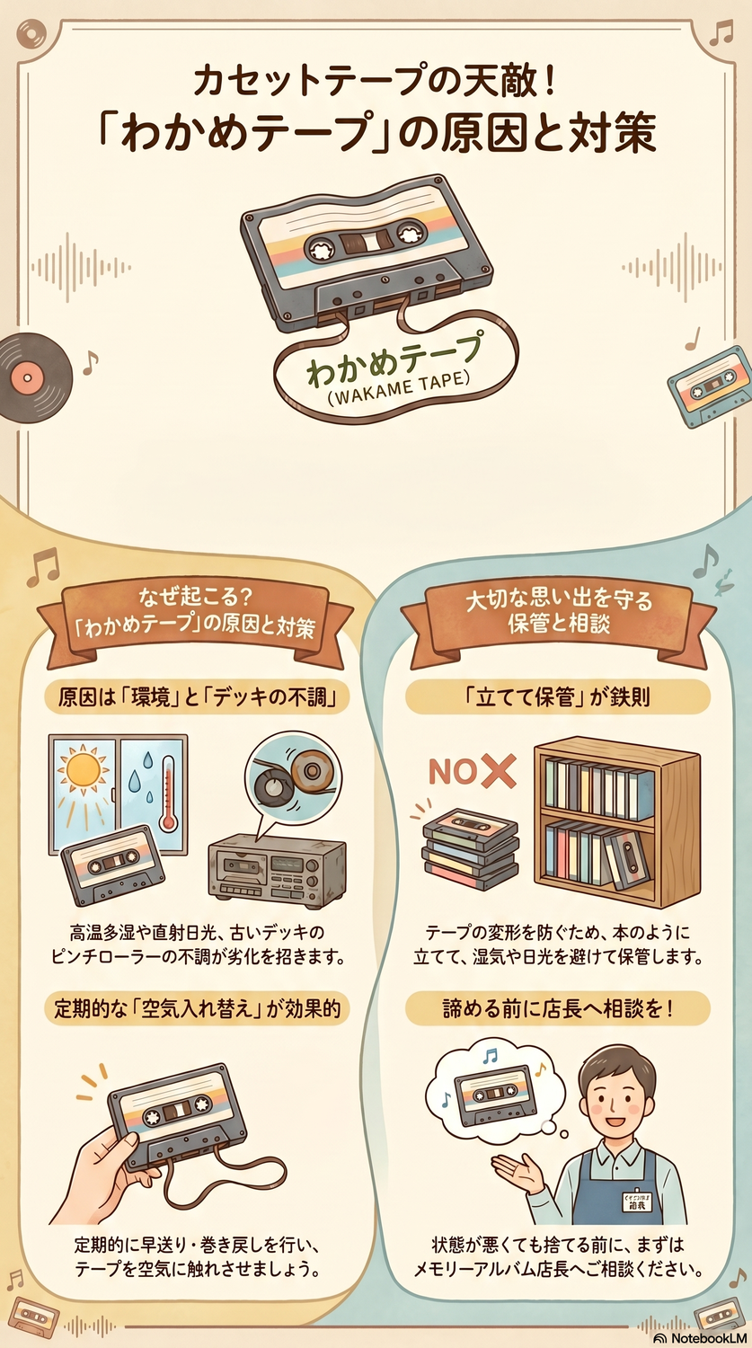 カセットテープが回らない！？切れた！？カセットカセットテープの「困った」を徹底解説！