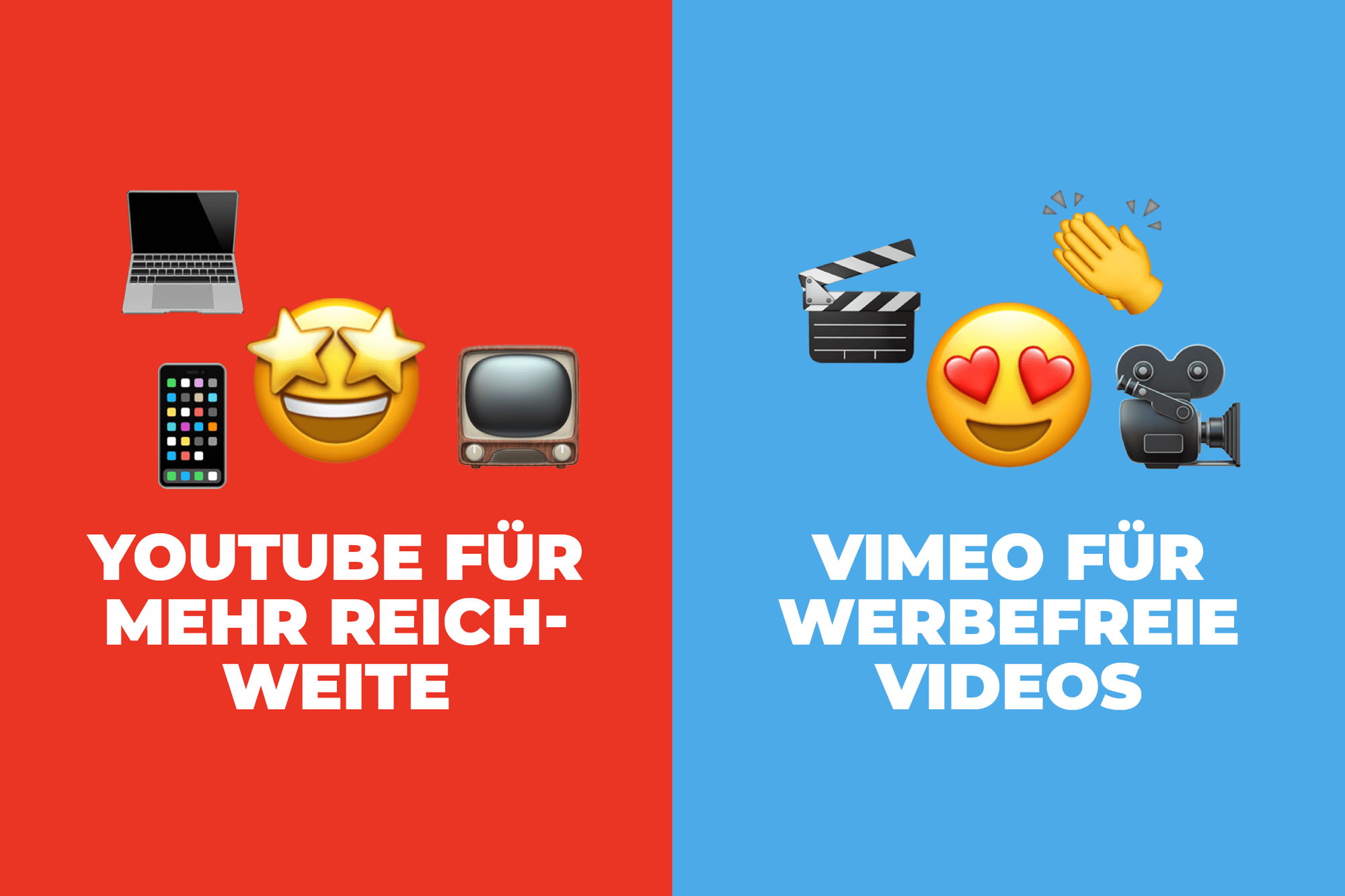 YouTube vs. Vimeo: Vimeo als werbefreie Alternative. YouTube als Chance für eigene Werbung!