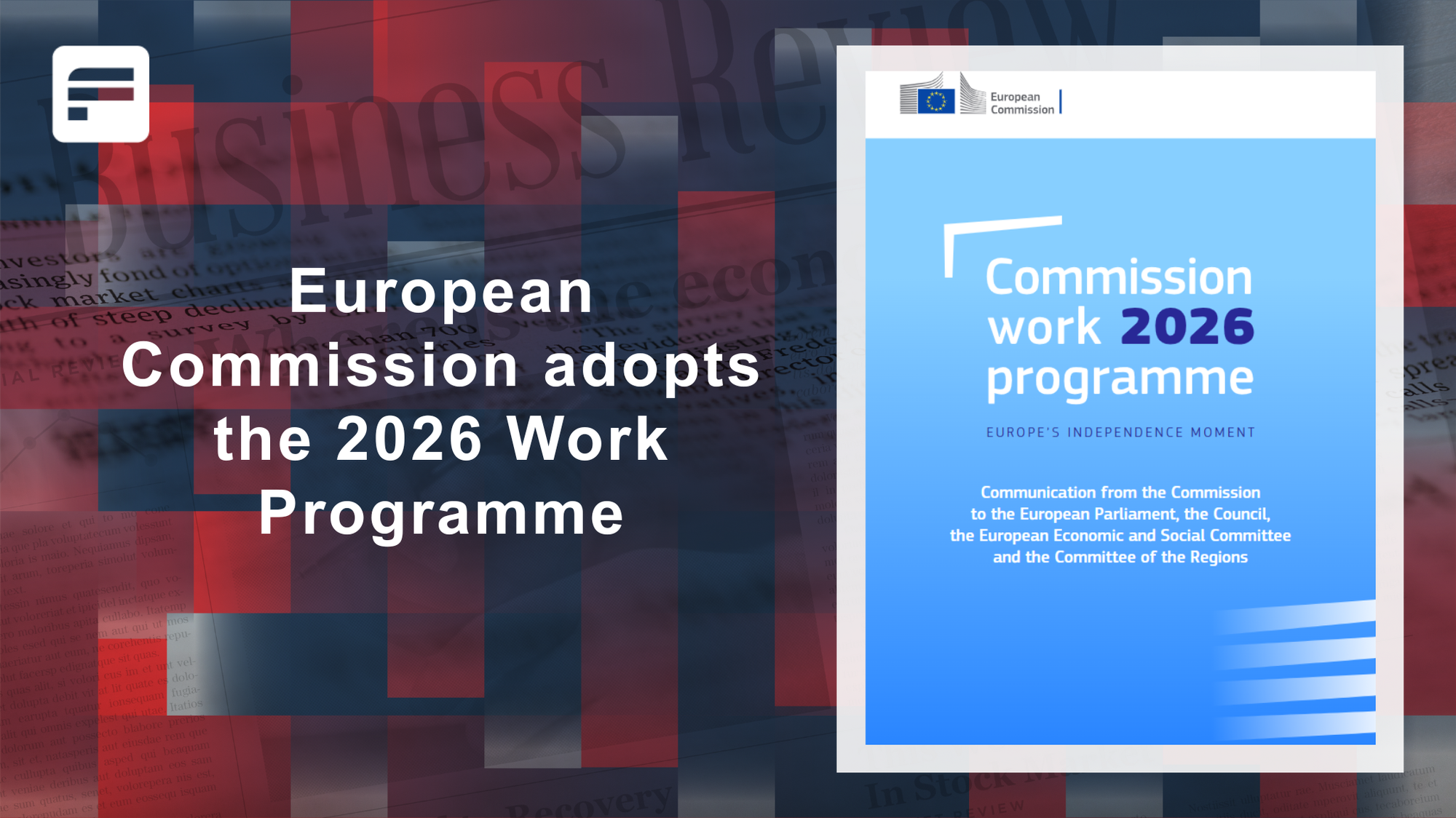 European Commission adopts the 2026 Work Programme