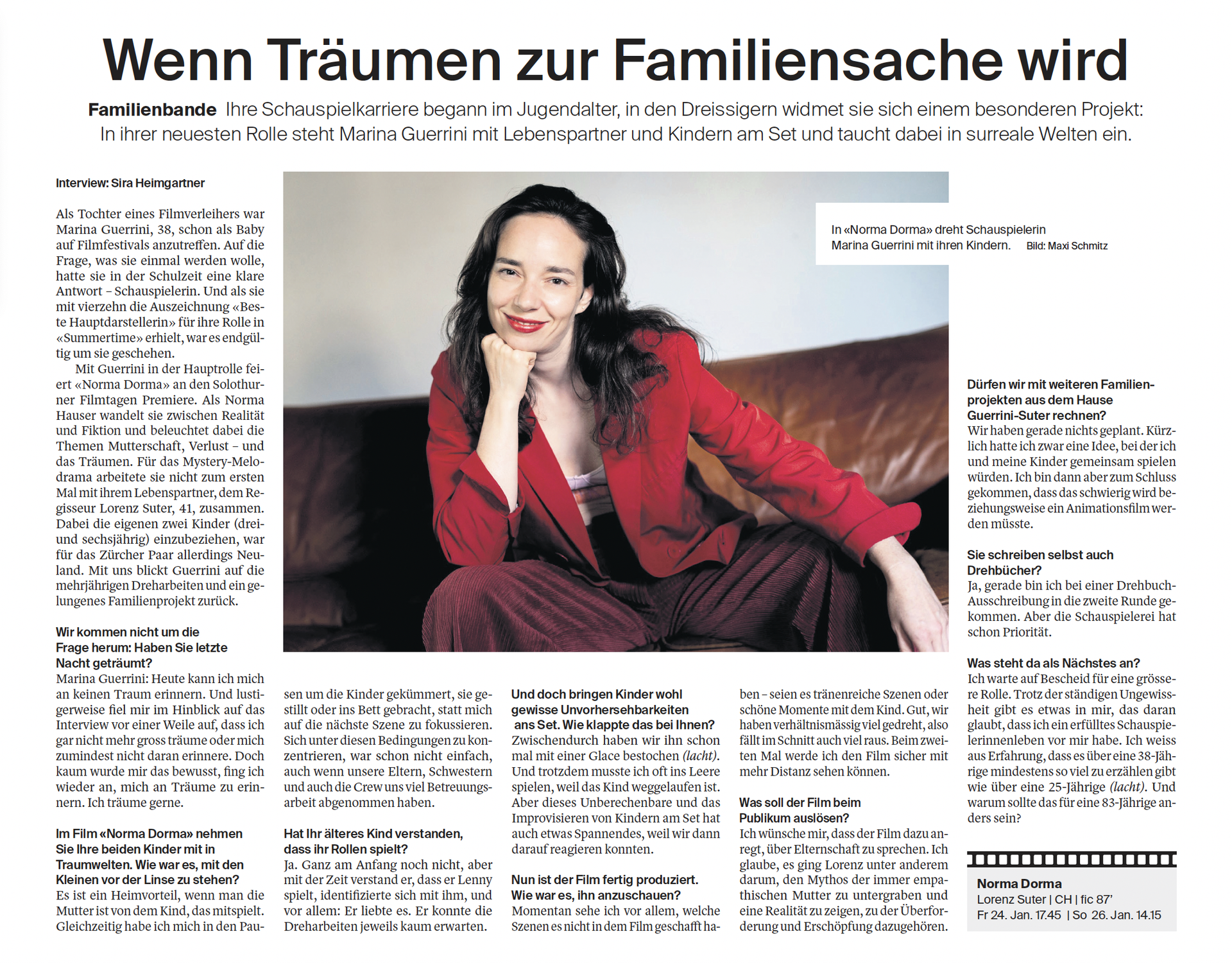 Interview in der Schweiz am Wochenende