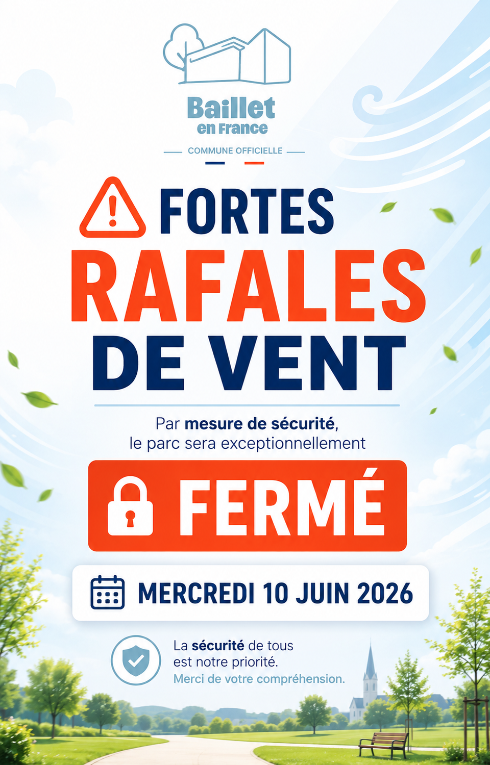Parce fermé le 10/06/2026