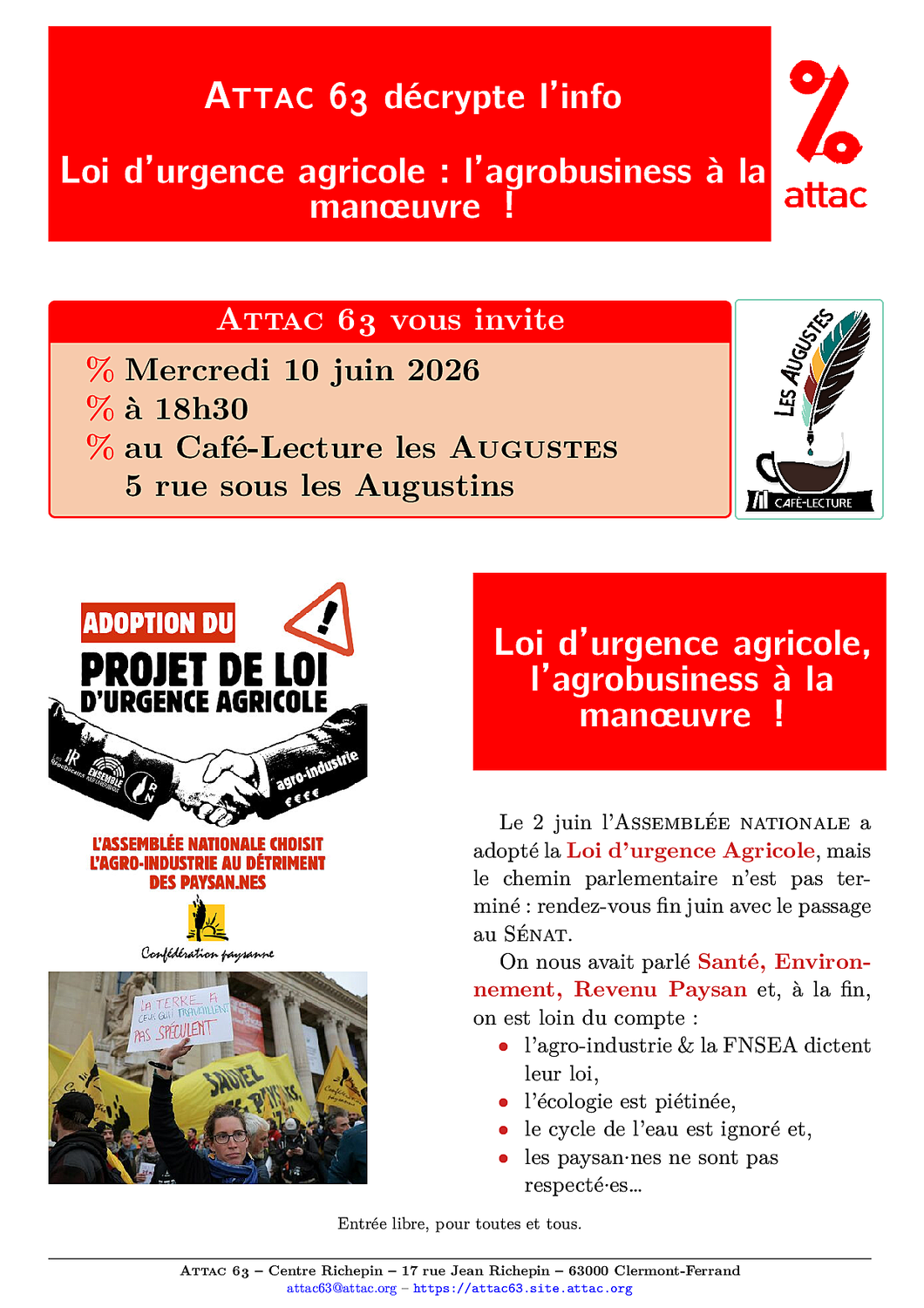 ATTAC 63 - 10/06 à 18h30