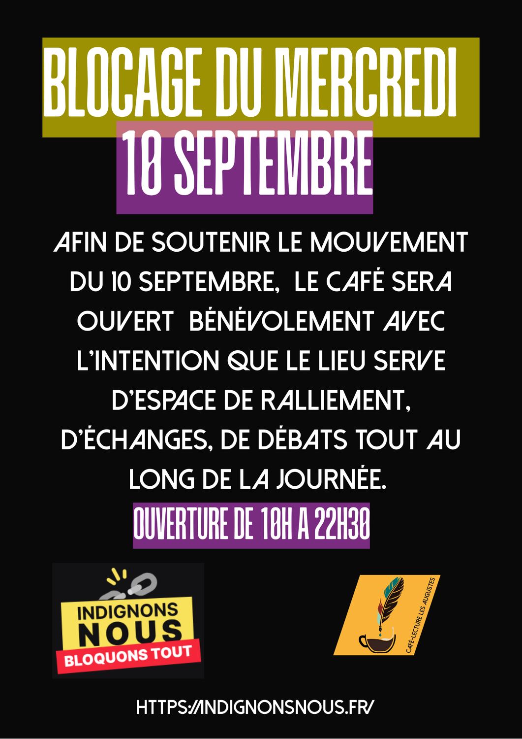 Mercredi 10 septembre - blocage