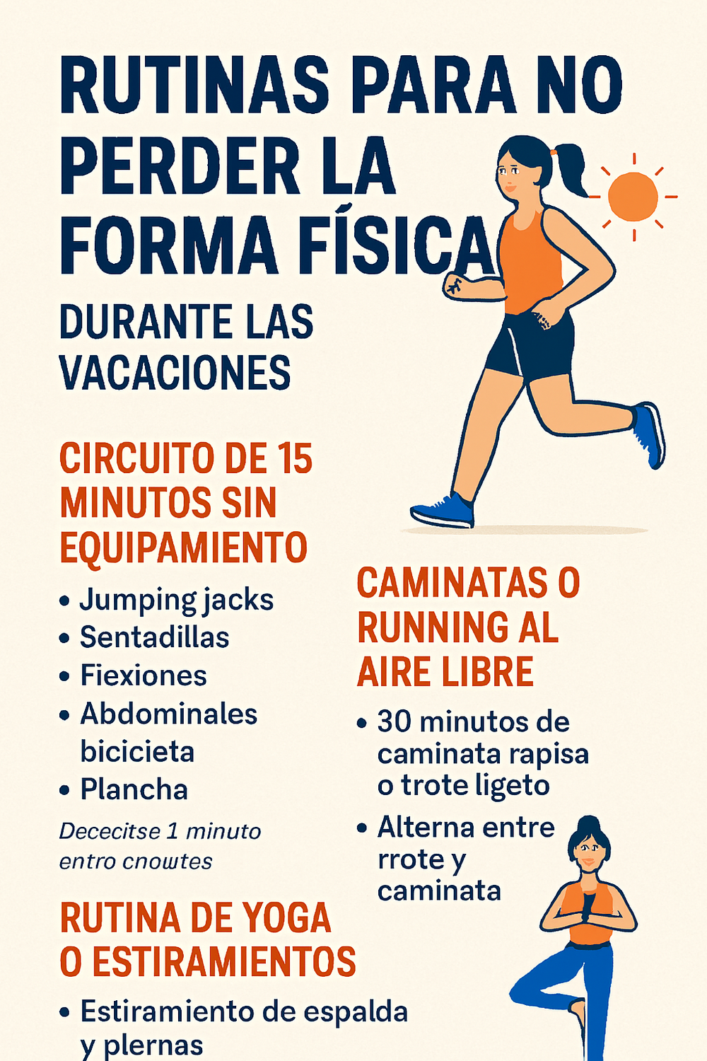 Rutinas para no perder la forma fisica durante las vacaciones