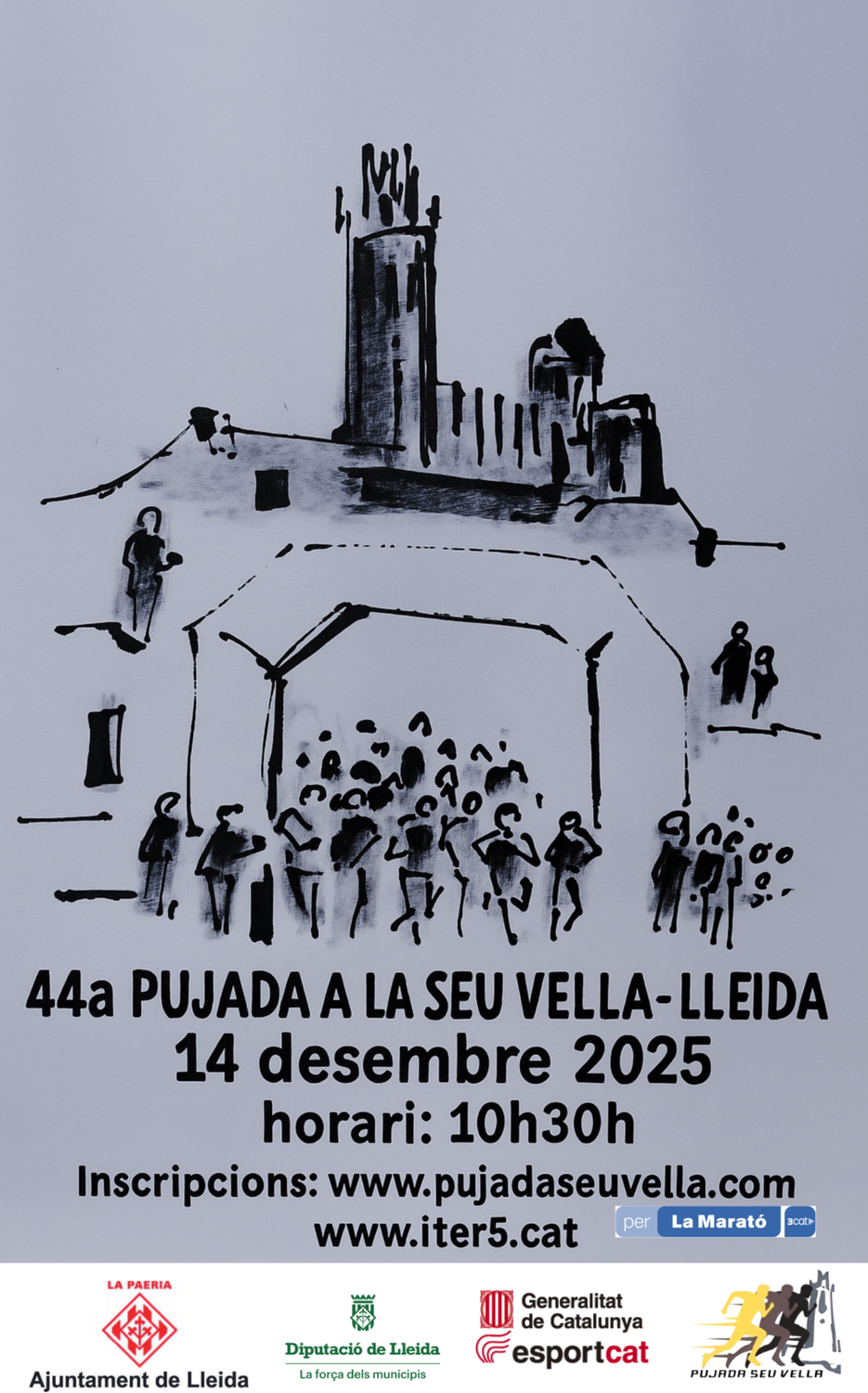 🎨 Presentem el Cartell Oficial de la 44a Pujada a la Seu Vella! 🏃‍♀️🏃‍♂️
