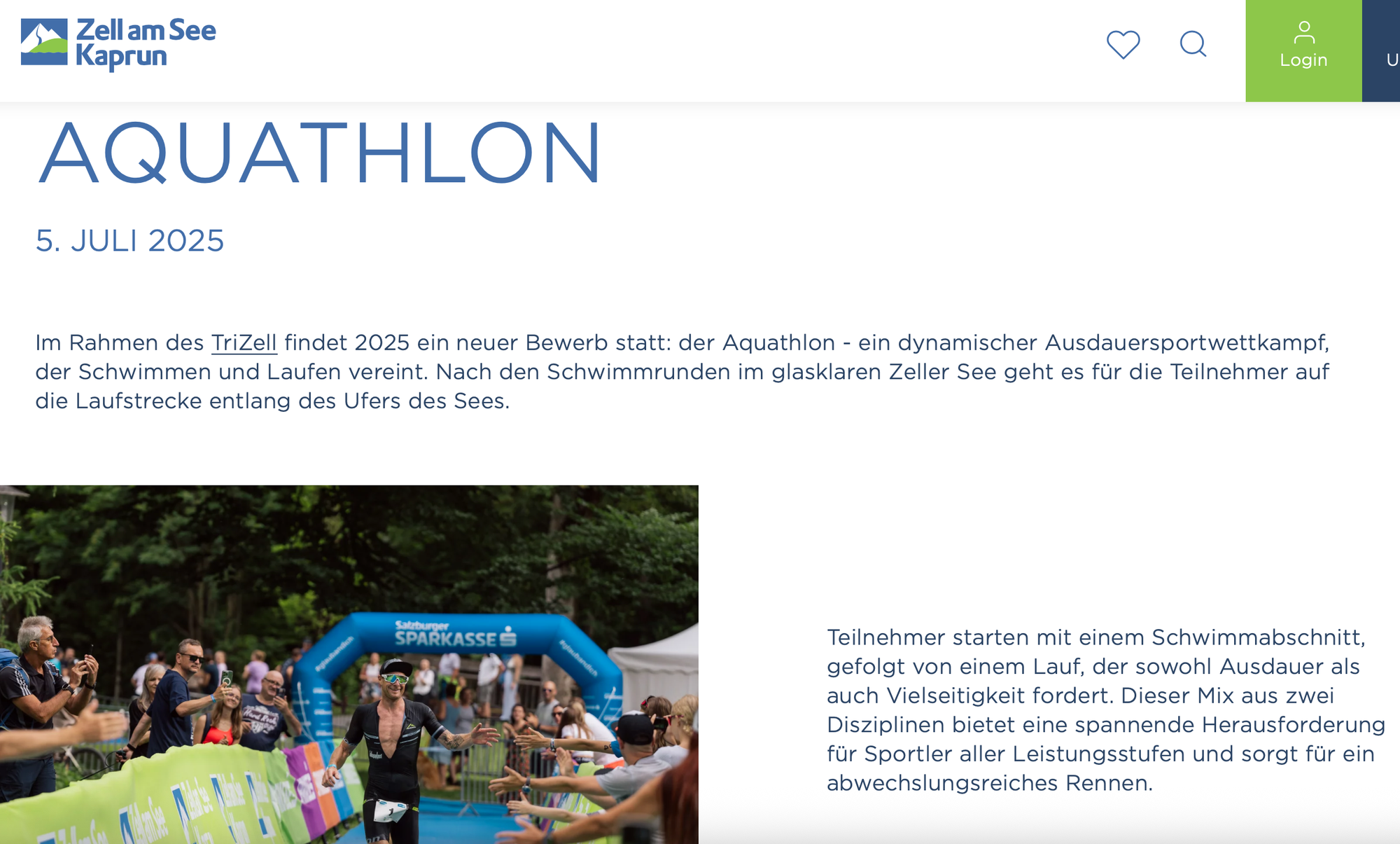 Int. Zell/See Kids Aquathlon am 5. Juli - jetzt anmelden!