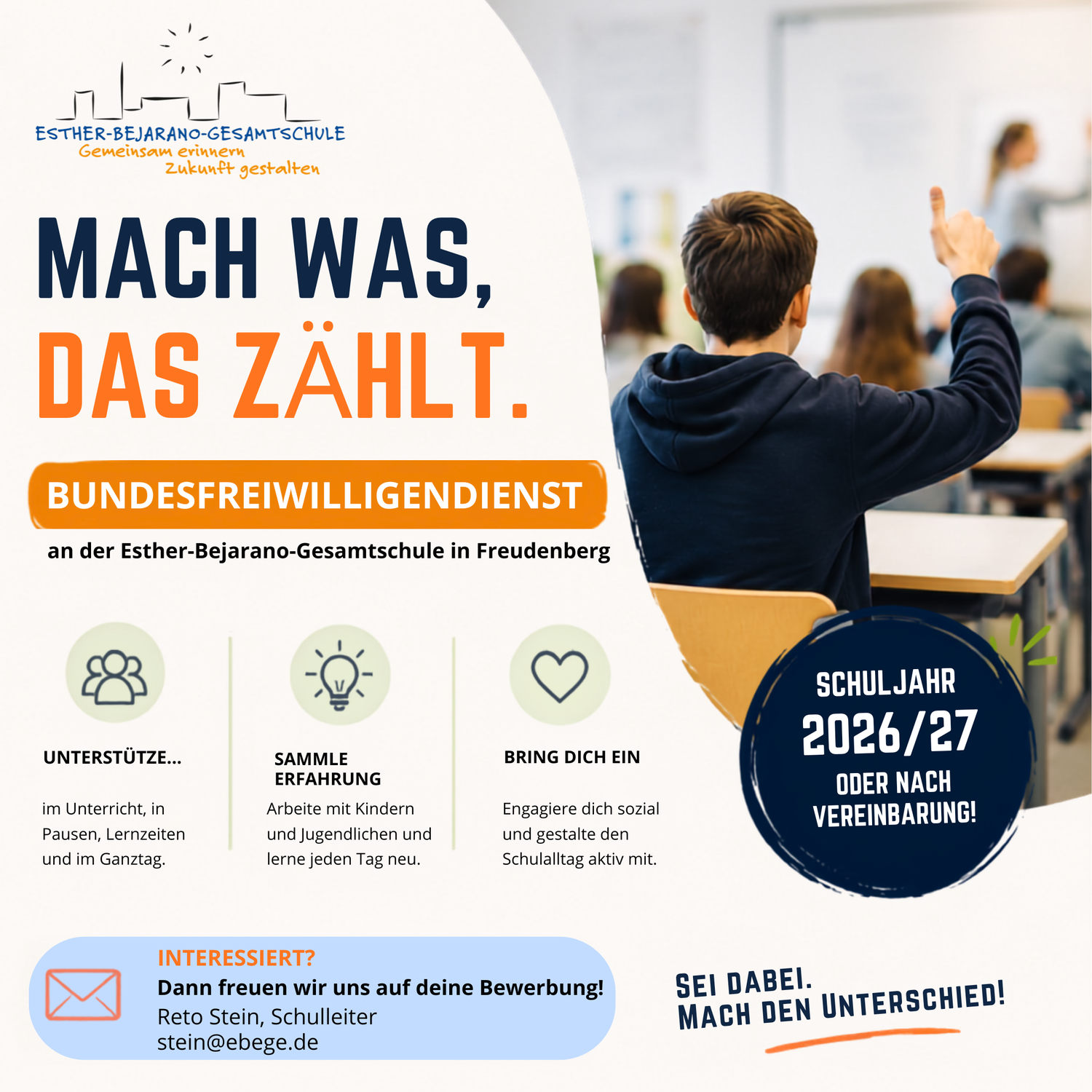 Dein Bundesfreiwilligendienst beginnt hier!