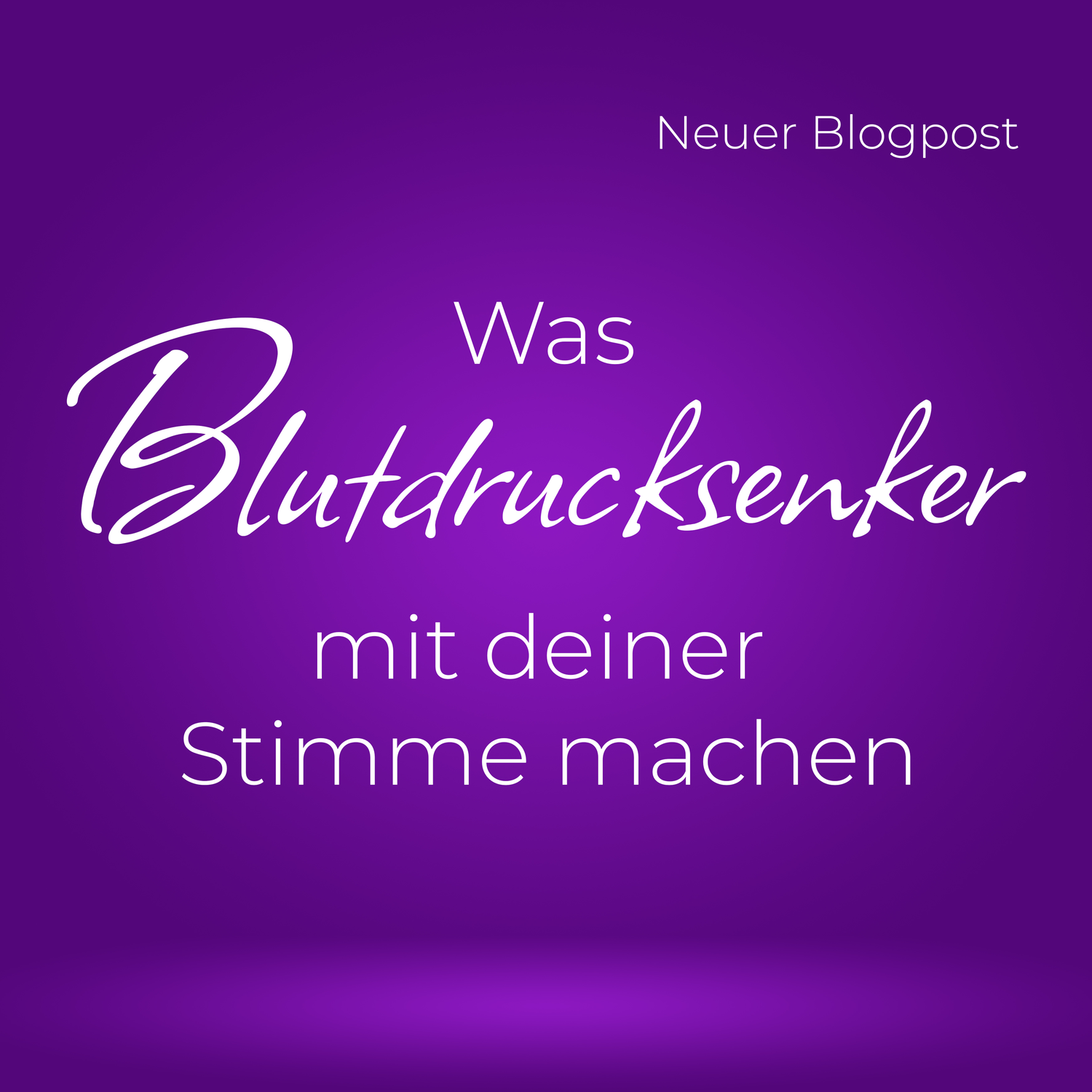 Was Blutdrucksenker mit Deiner Stimme machen