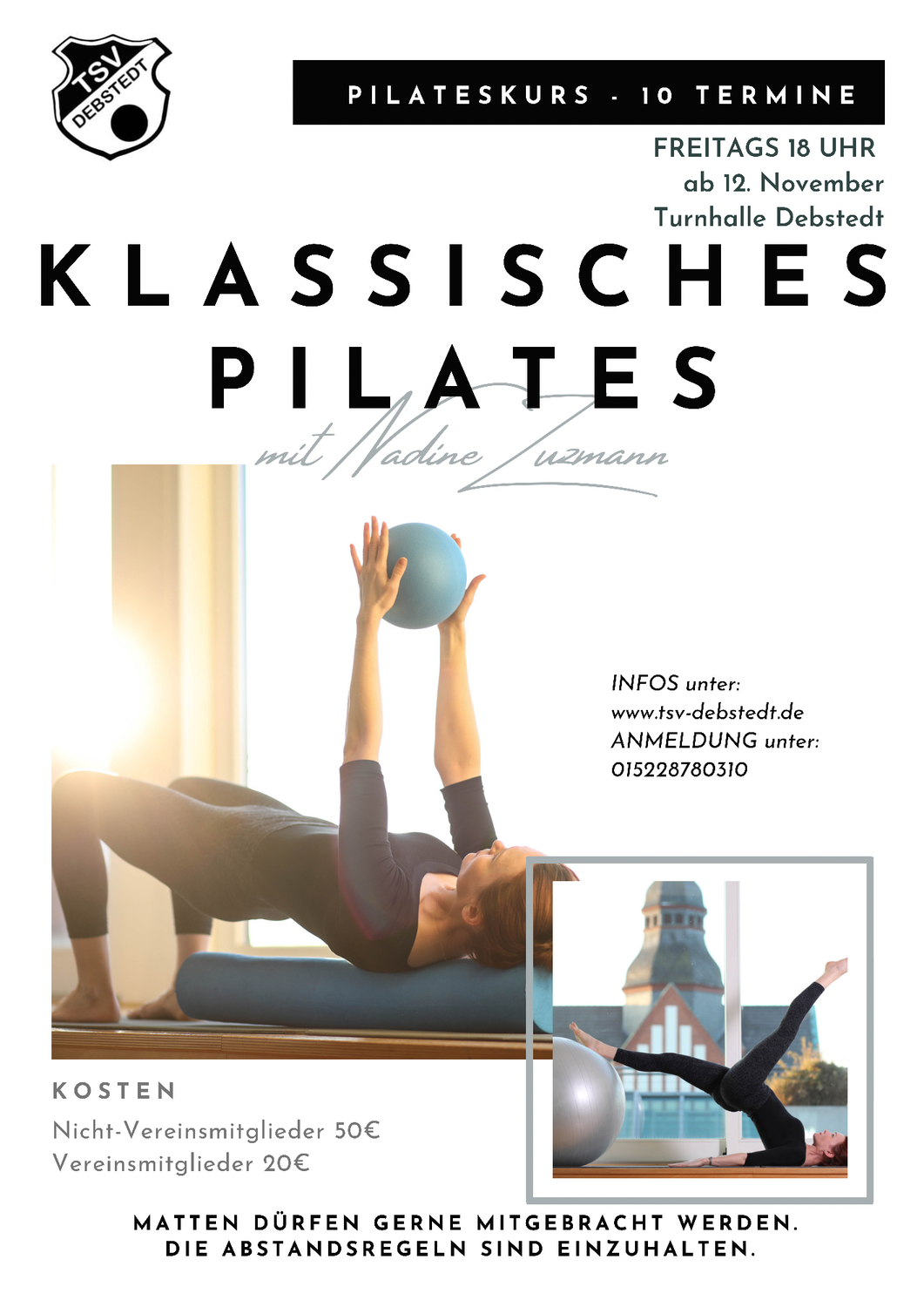 Pilates mit Nadine Zuzmann ab 12.11.