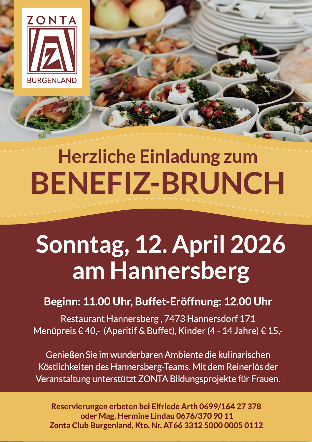 Zonta Benefiz Brunch am Hannersberg 2026