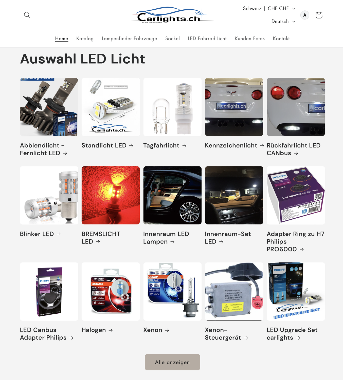 Neuer Online Shop auf carlight.ch
