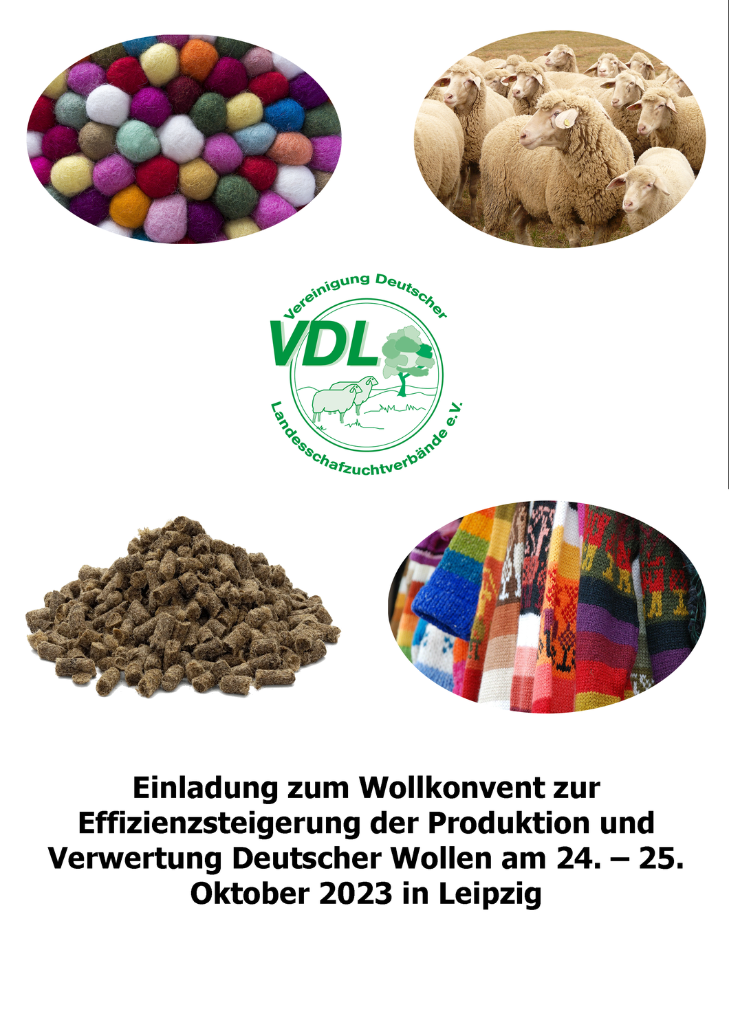 Wollkonvent zur Effizienzsteigerung der Produktion und Verwertung Deutscher Wollen am 24. – 25. Oktober 2023 in Leipzig