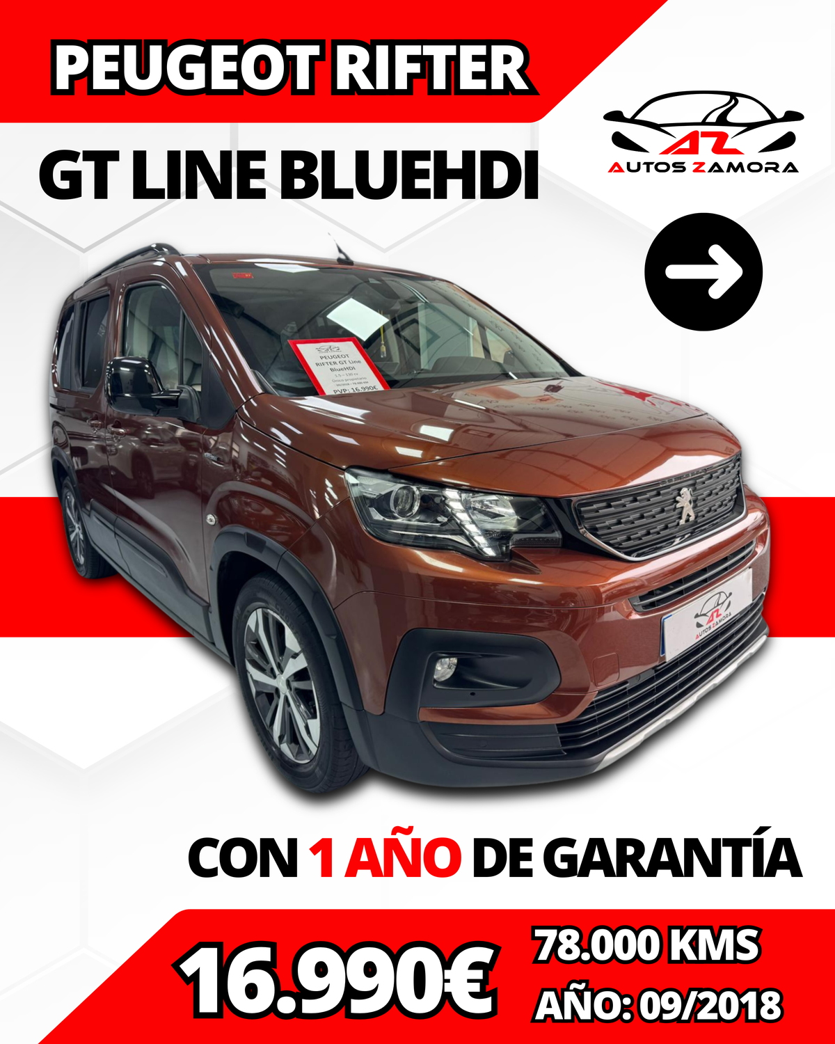 PEUGEOT RIFTER GT LINE BlueHDi