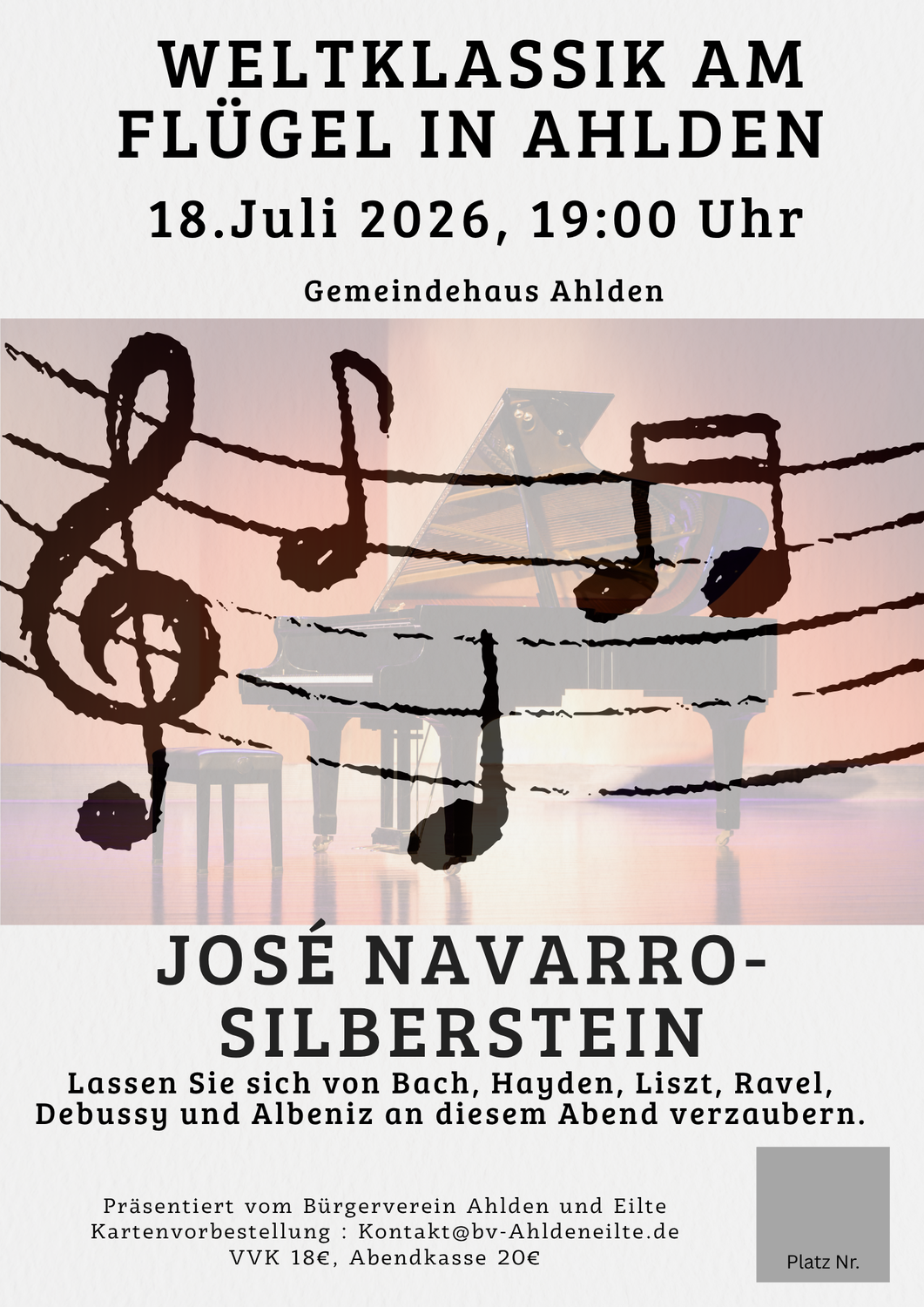 Weltklassik am Flügel in Ahlden am 18. Juli 26