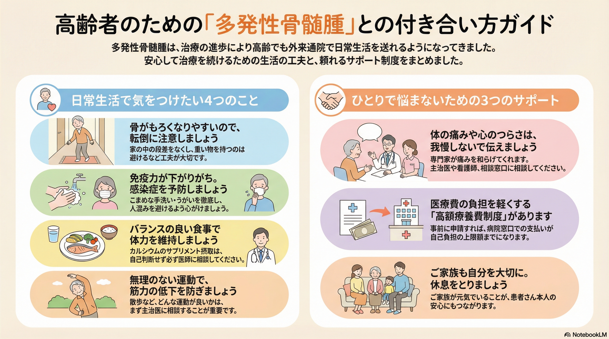 多発性骨髄腫と診断されたあなたへ：高齢の患者さんとご家族が知っておきたい治療と生活の注意点